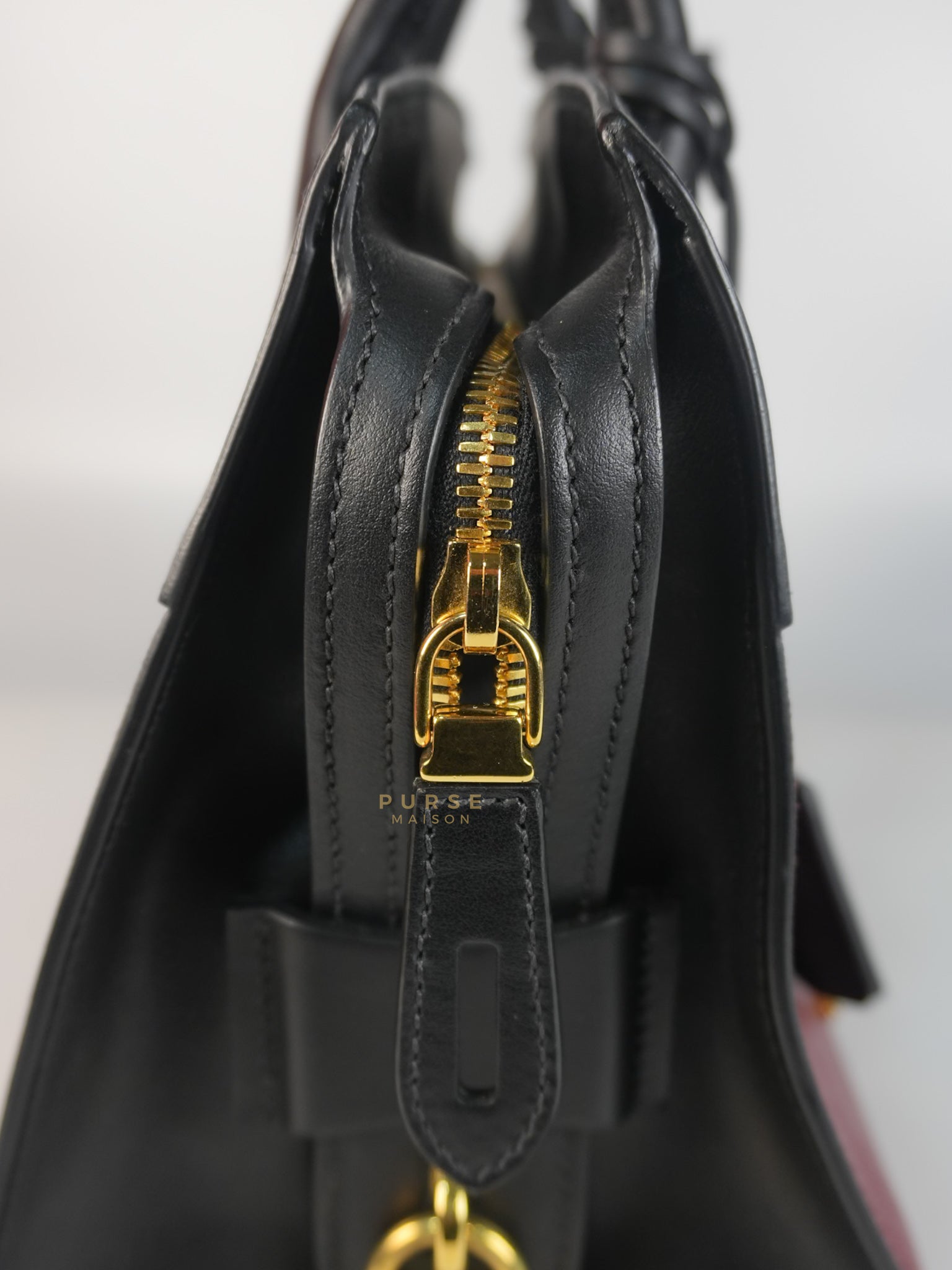 1BA046 City Esplanade Medium Bicolor (Cerise/Nero) Saffiano Tote Bag | Purse Maison Luxury Bags Shop