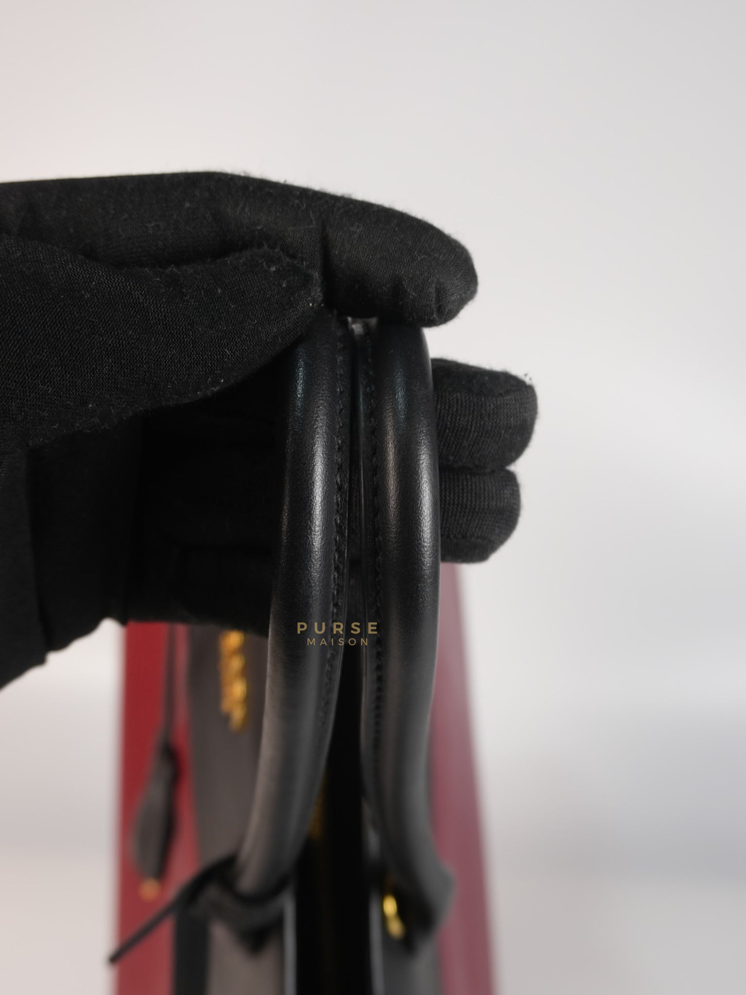 1BA046 City Esplanade Medium Bicolor (Cerise/Nero) Saffiano Tote Bag | Purse Maison Luxury Bags Shop