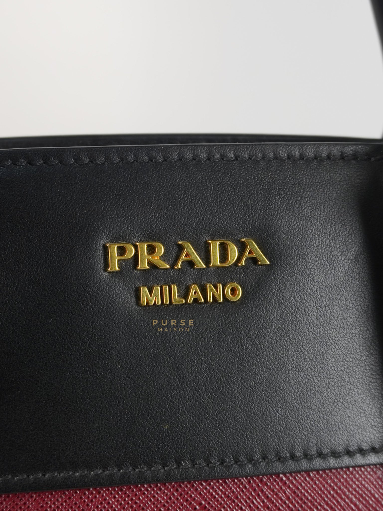 1BA046 City Esplanade Medium Bicolor (Cerise/Nero) Saffiano Tote Bag | Purse Maison Luxury Bags Shop