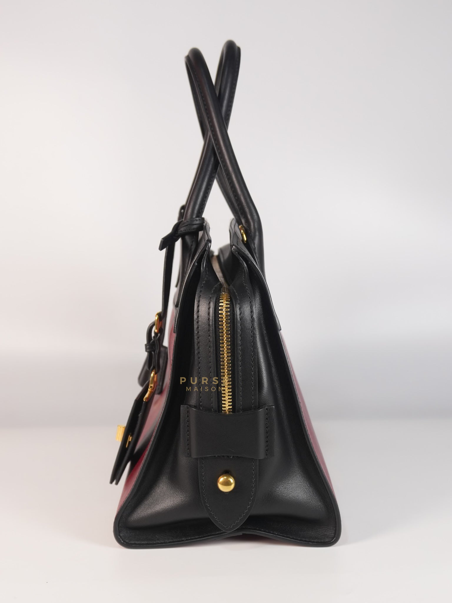 1BA046 City Esplanade Medium Bicolor (Cerise/Nero) Saffiano Tote Bag | Purse Maison Luxury Bags Shop