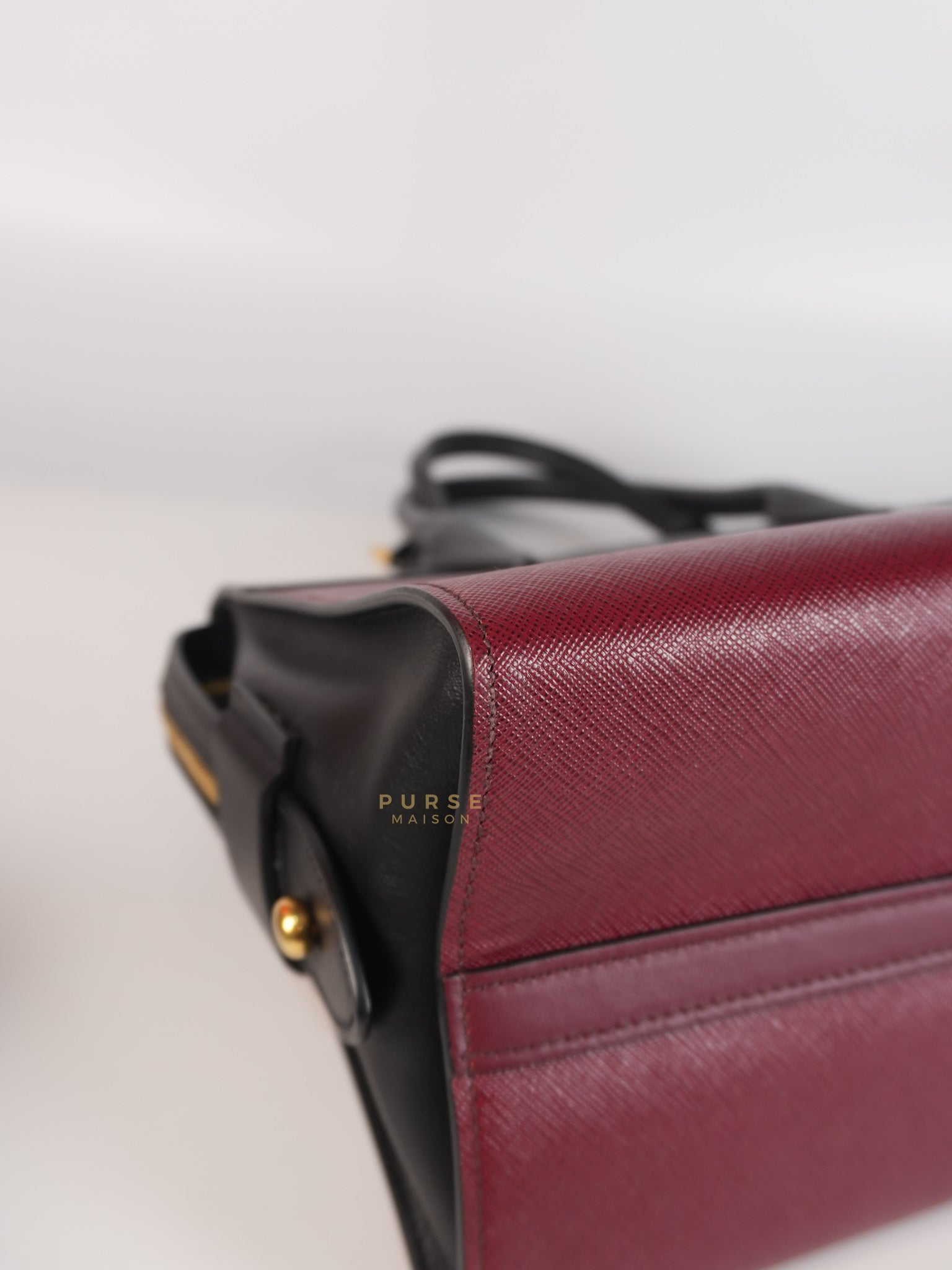 1BA046 City Esplanade Medium Bicolor (Cerise/Nero) Saffiano Tote Bag | Purse Maison Luxury Bags Shop