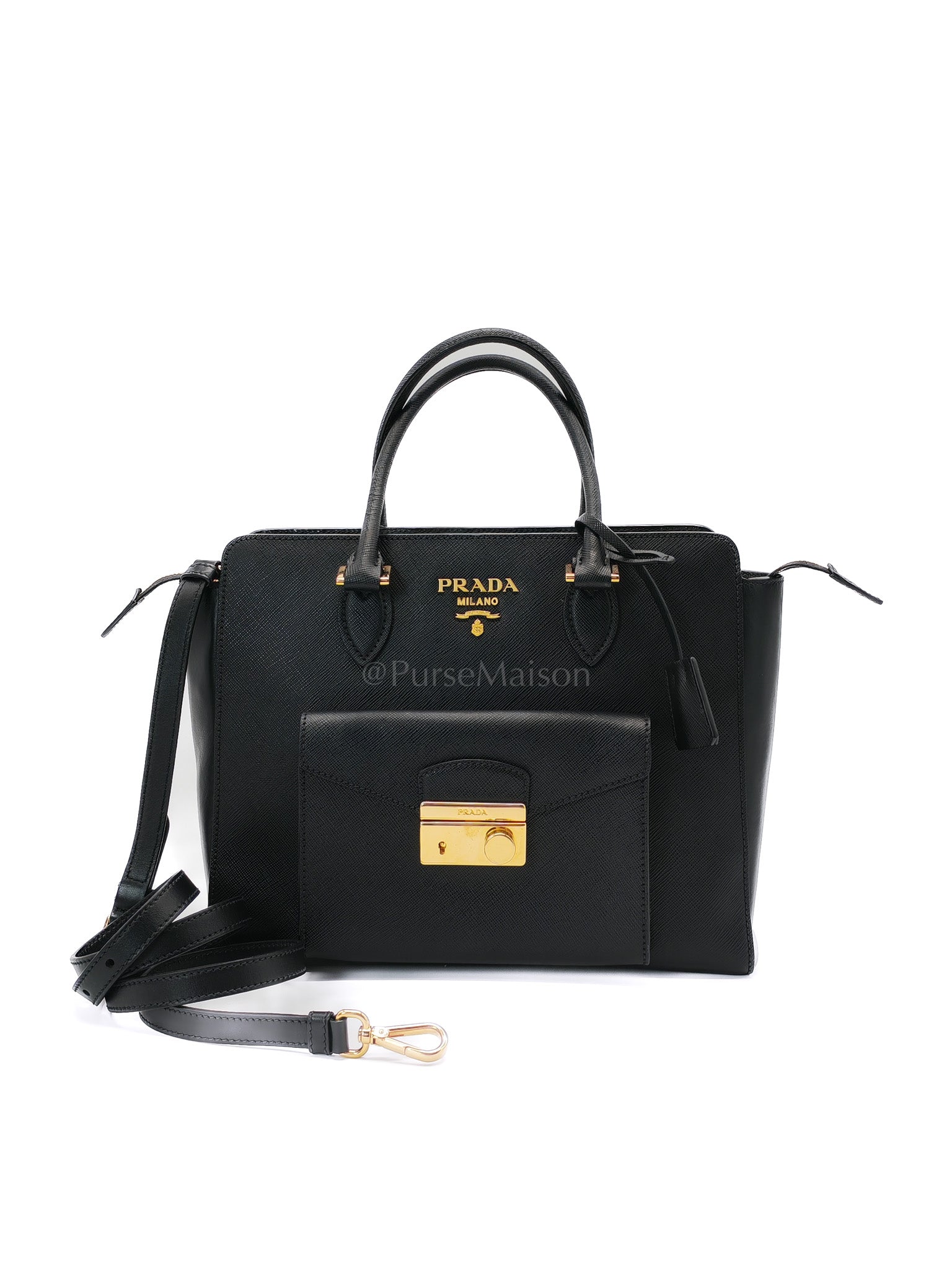 1BA189 Borsa A Mano in Black Saffiano Crossbody Bag | Purse Maison Luxury Bags Shop