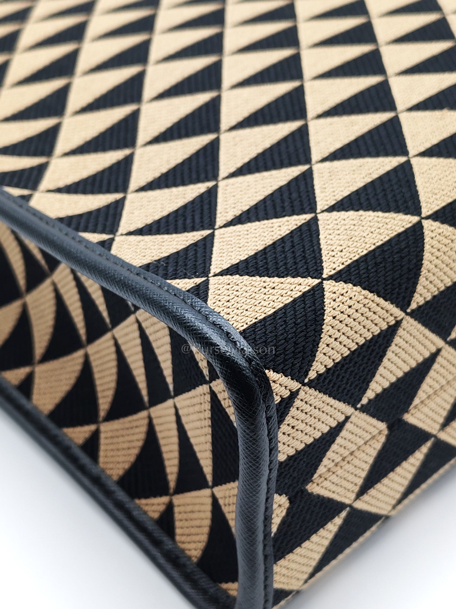 1BA356 Jacquard Triangolo Symbole Canvas Tote Bag | Purse Maison Luxury Bags Shop