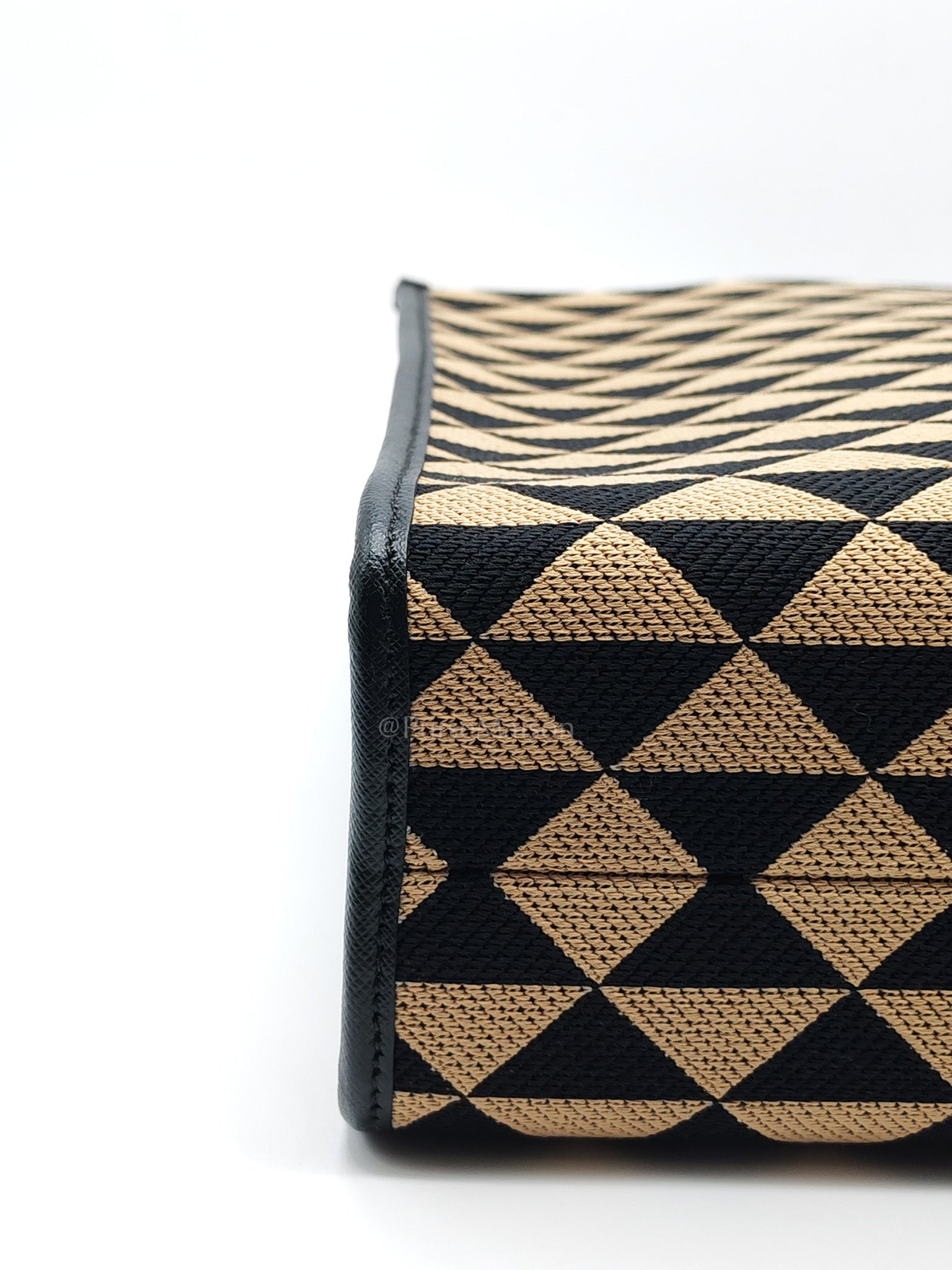 1BA356 Jacquard Triangolo Symbole Canvas Tote Bag | Purse Maison Luxury Bags Shop