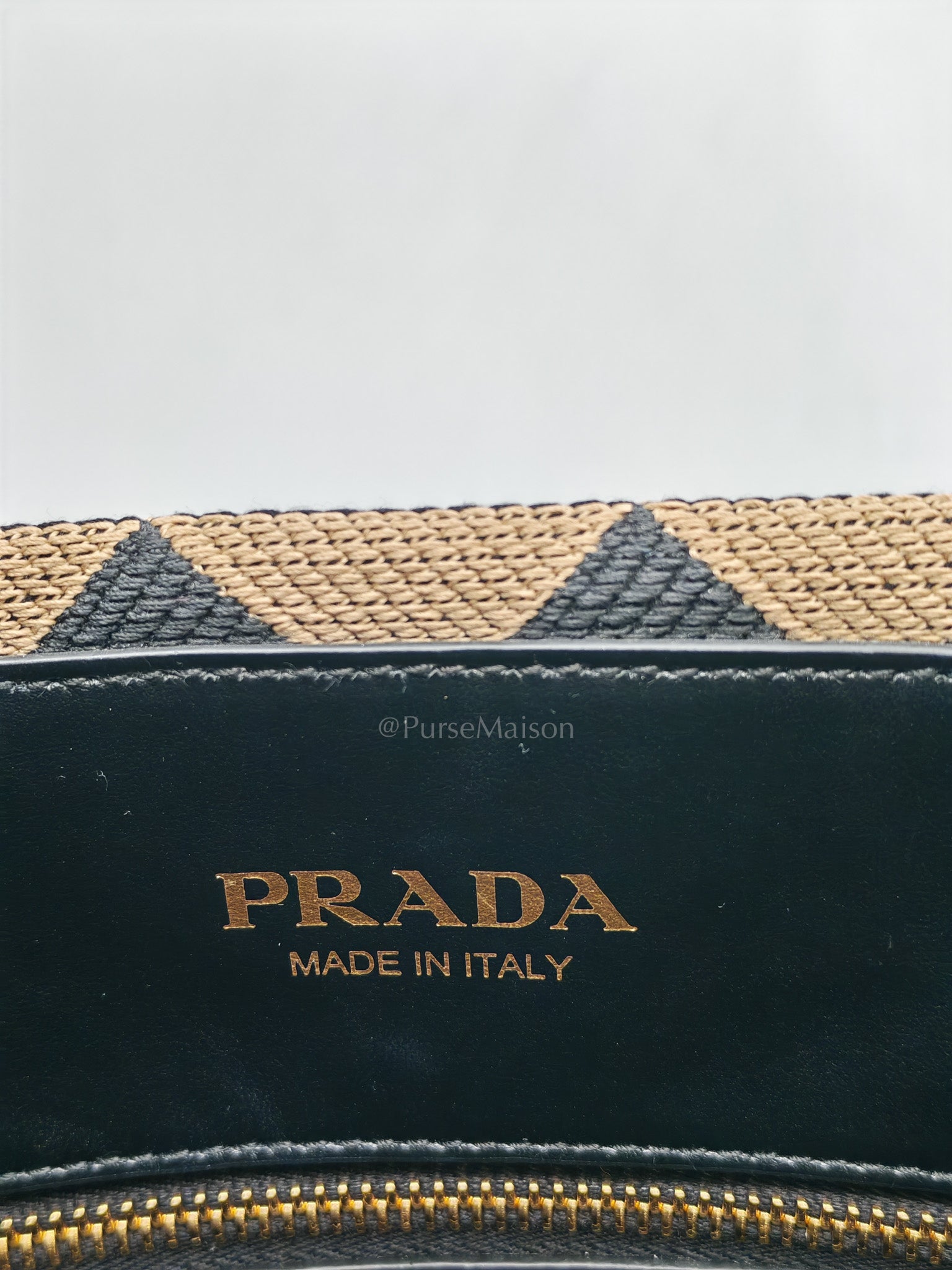 1BA356 Jacquard Triangolo Symbole Canvas Tote Bag | Purse Maison Luxury Bags Shop