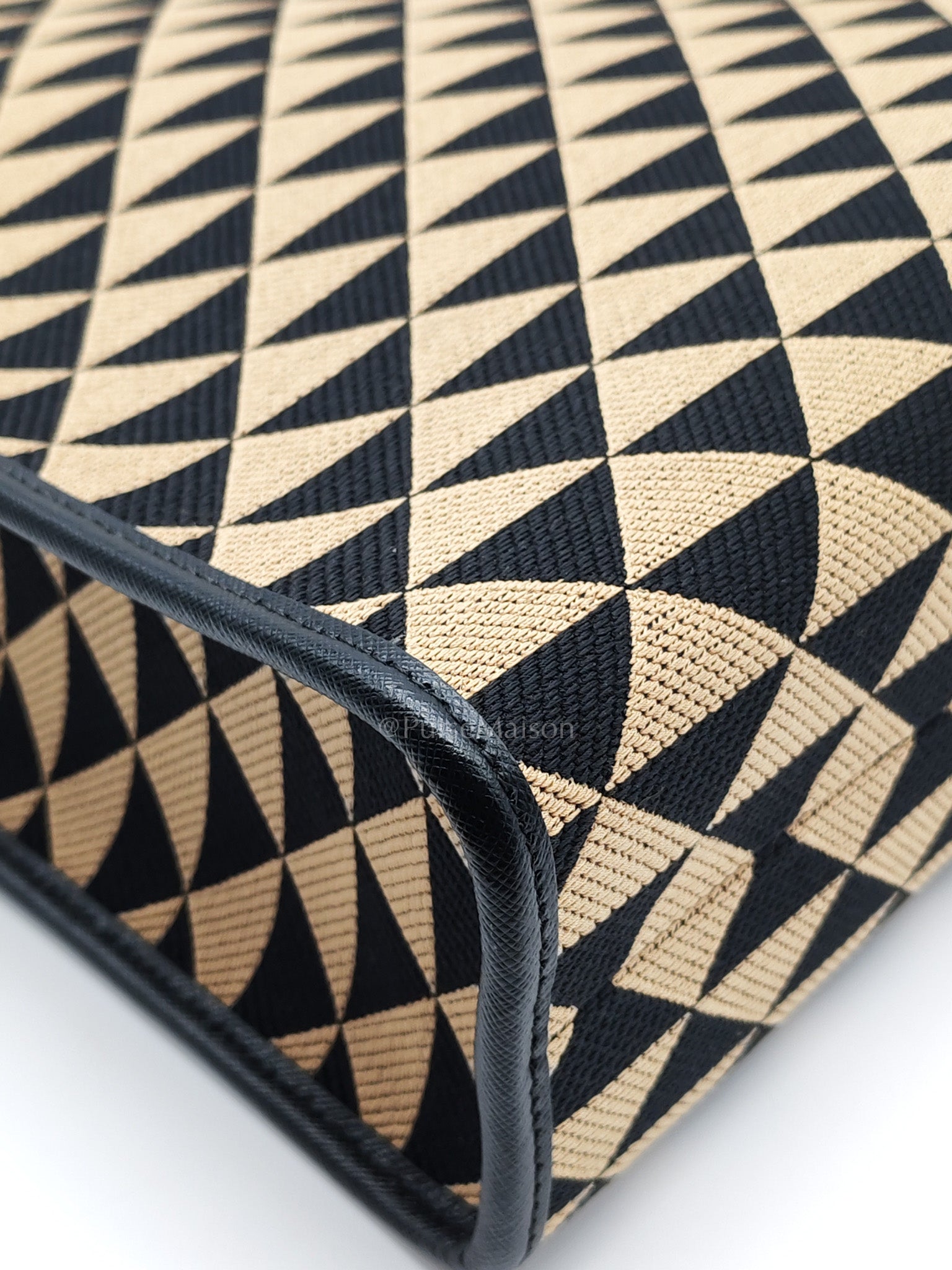 1BA356 Jacquard Triangolo Symbole Canvas Tote Bag | Purse Maison Luxury Bags Shop