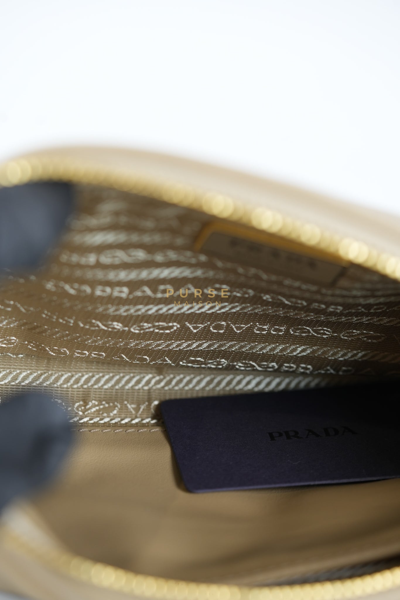 1BC234 Re-nylon and Leather Shoulder Bag in Camel | Purse Maison Luxury Bags Shop