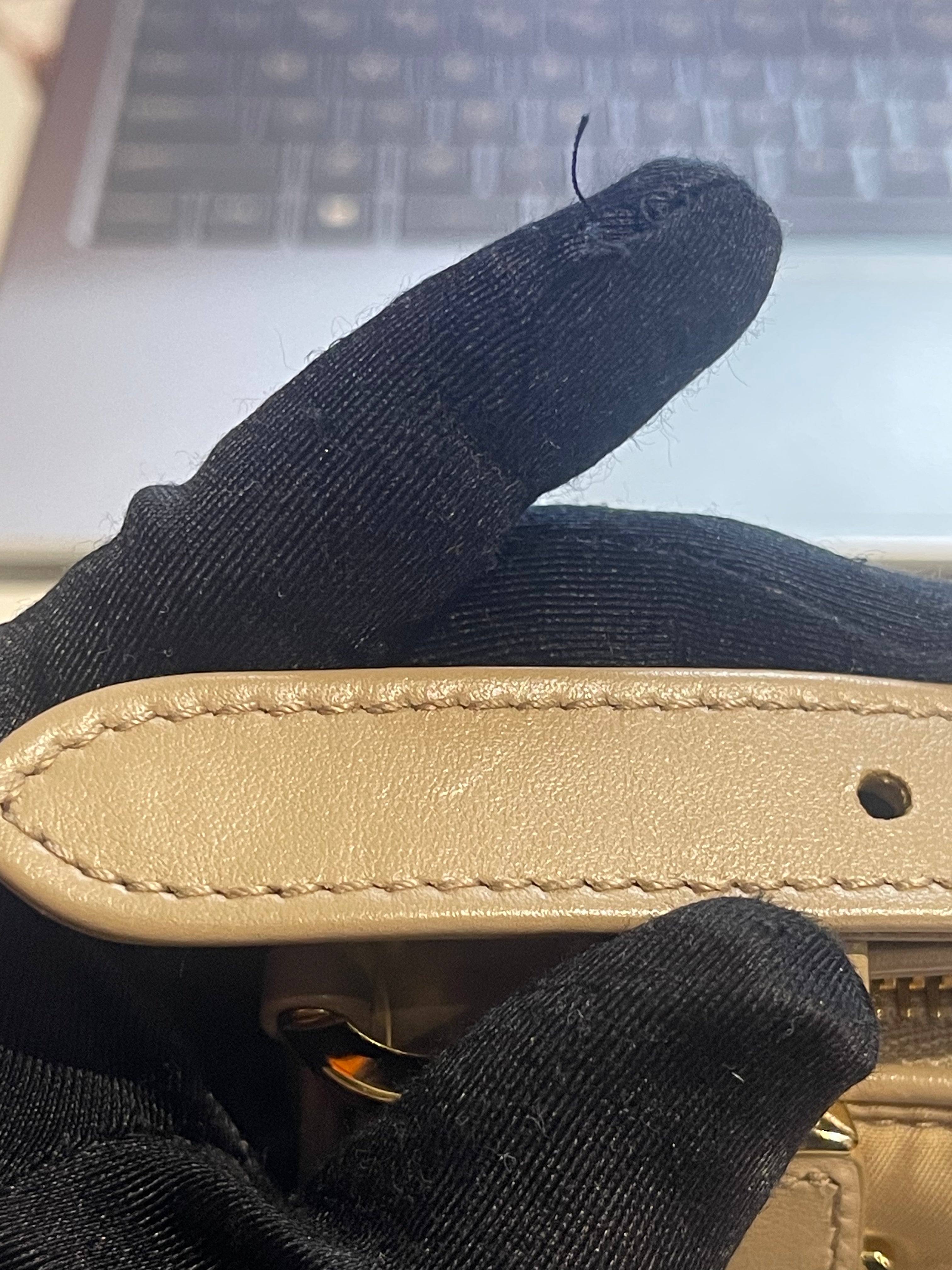 1BC234 Re-nylon and Leather Shoulder Bag in Camel | Purse Maison Luxury Bags Shop