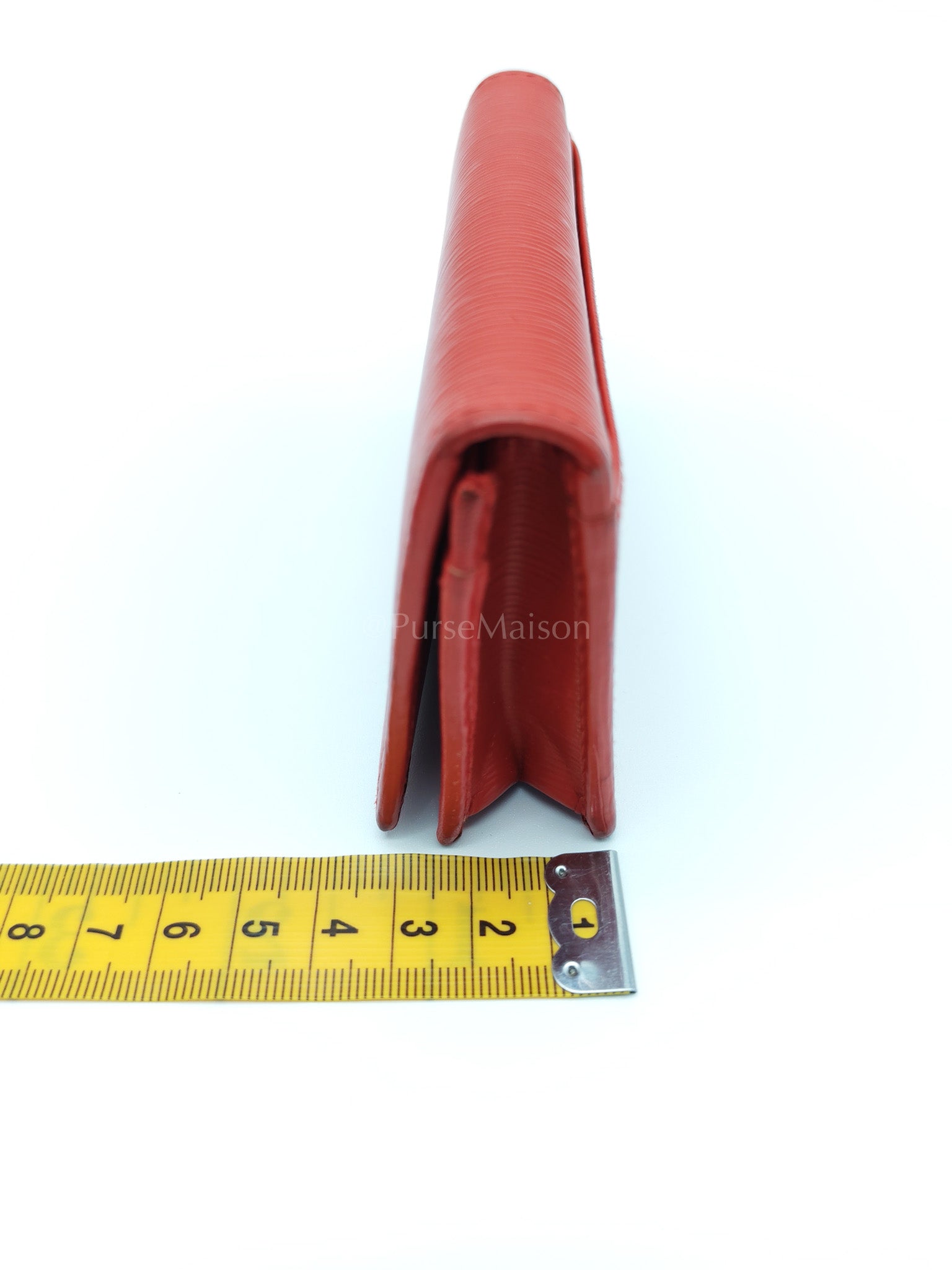 1MC122 Card Holder in Red Vitello Move Leather | Purse Maison Luxury Bags Shop