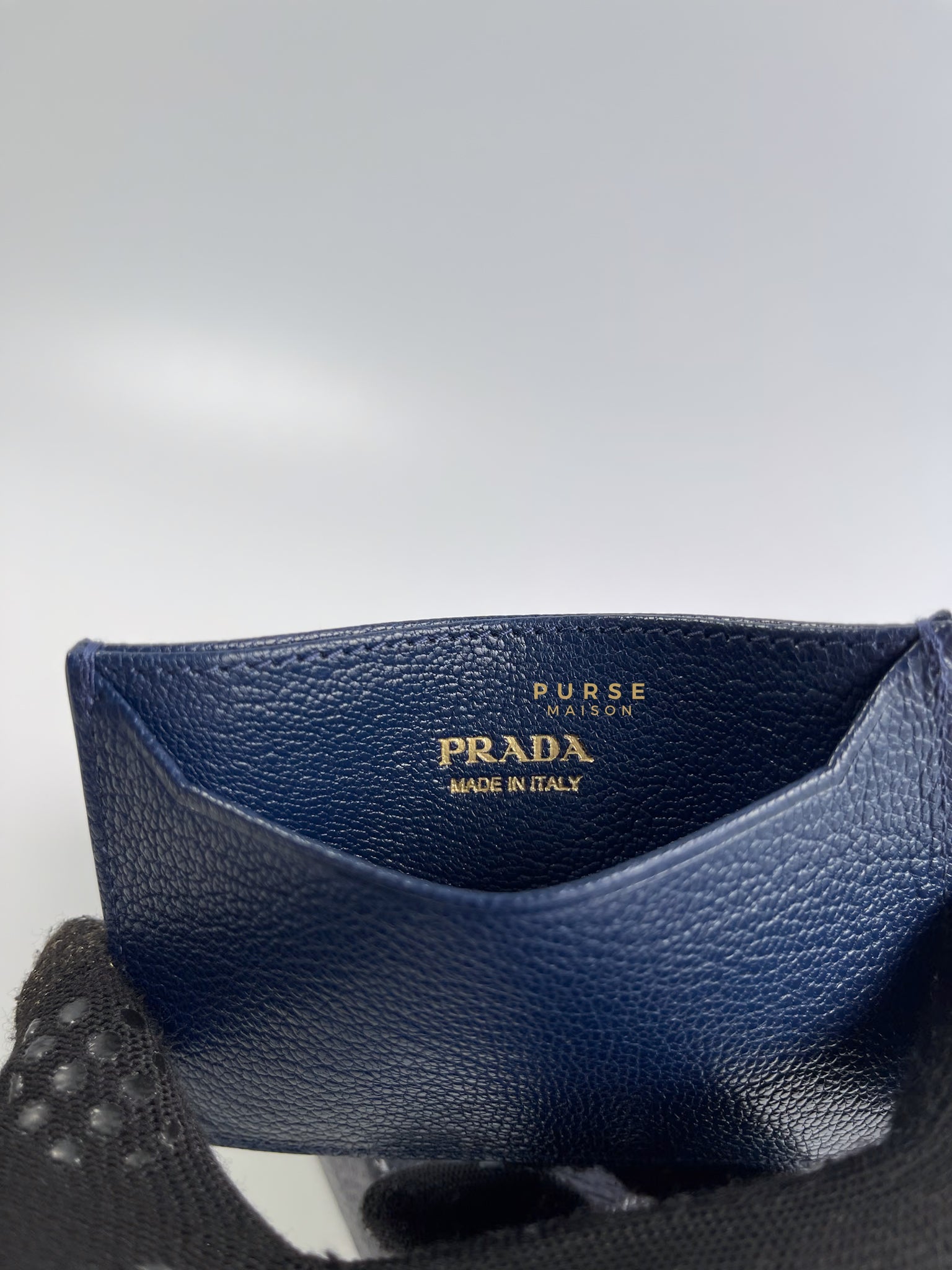 1MC208 Portacarte Card Holder (Navy Blue) | Purse Maison Luxury Bags Shop