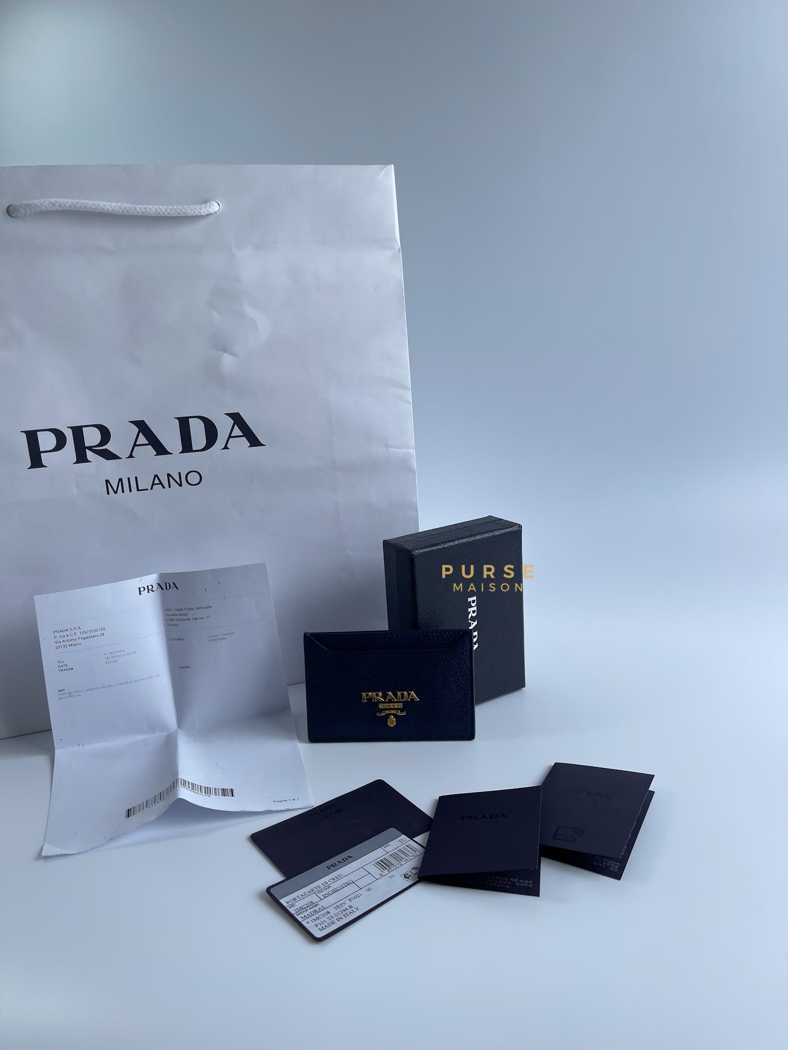 1MC208 Portacarte Card Holder (Navy Blue) | Purse Maison Luxury Bags Shop