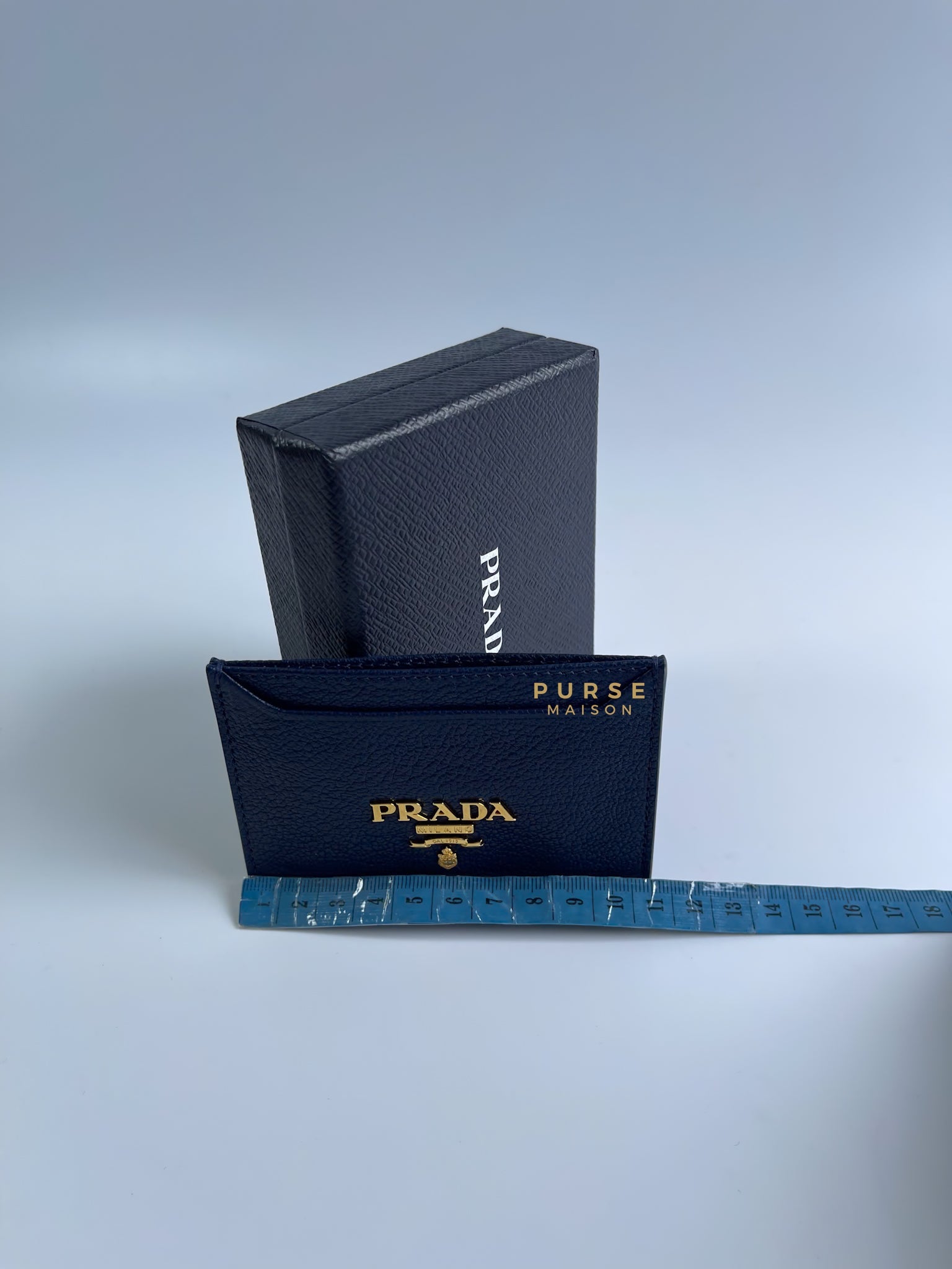 1MC208 Portacarte Card Holder (Navy Blue) | Purse Maison Luxury Bags Shop