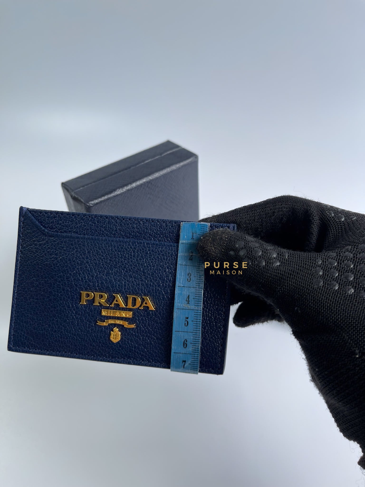 1MC208 Portacarte Card Holder (Navy Blue) | Purse Maison Luxury Bags Shop