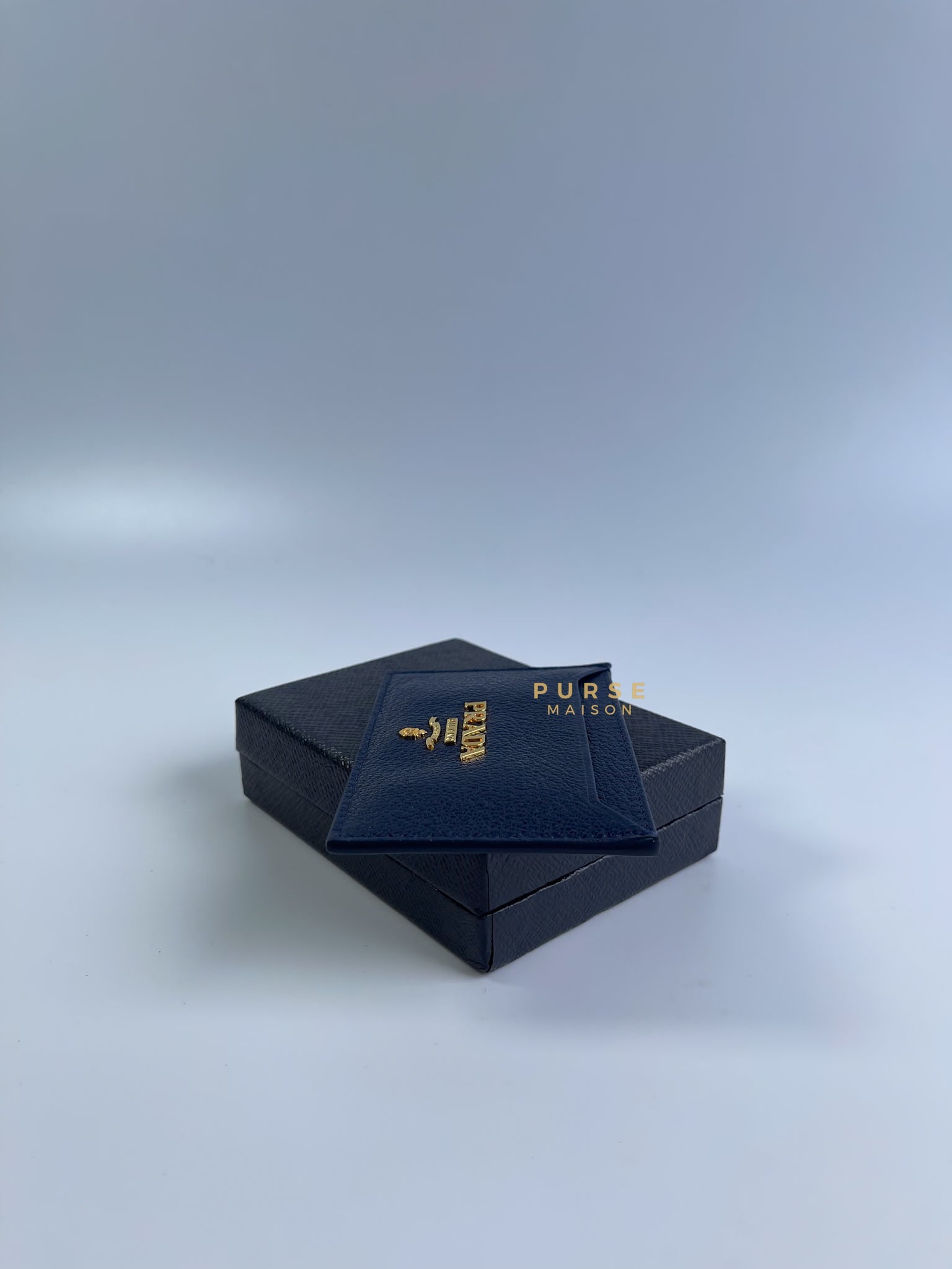 1MC208 Portacarte Card Holder (Navy Blue) | Purse Maison Luxury Bags Shop