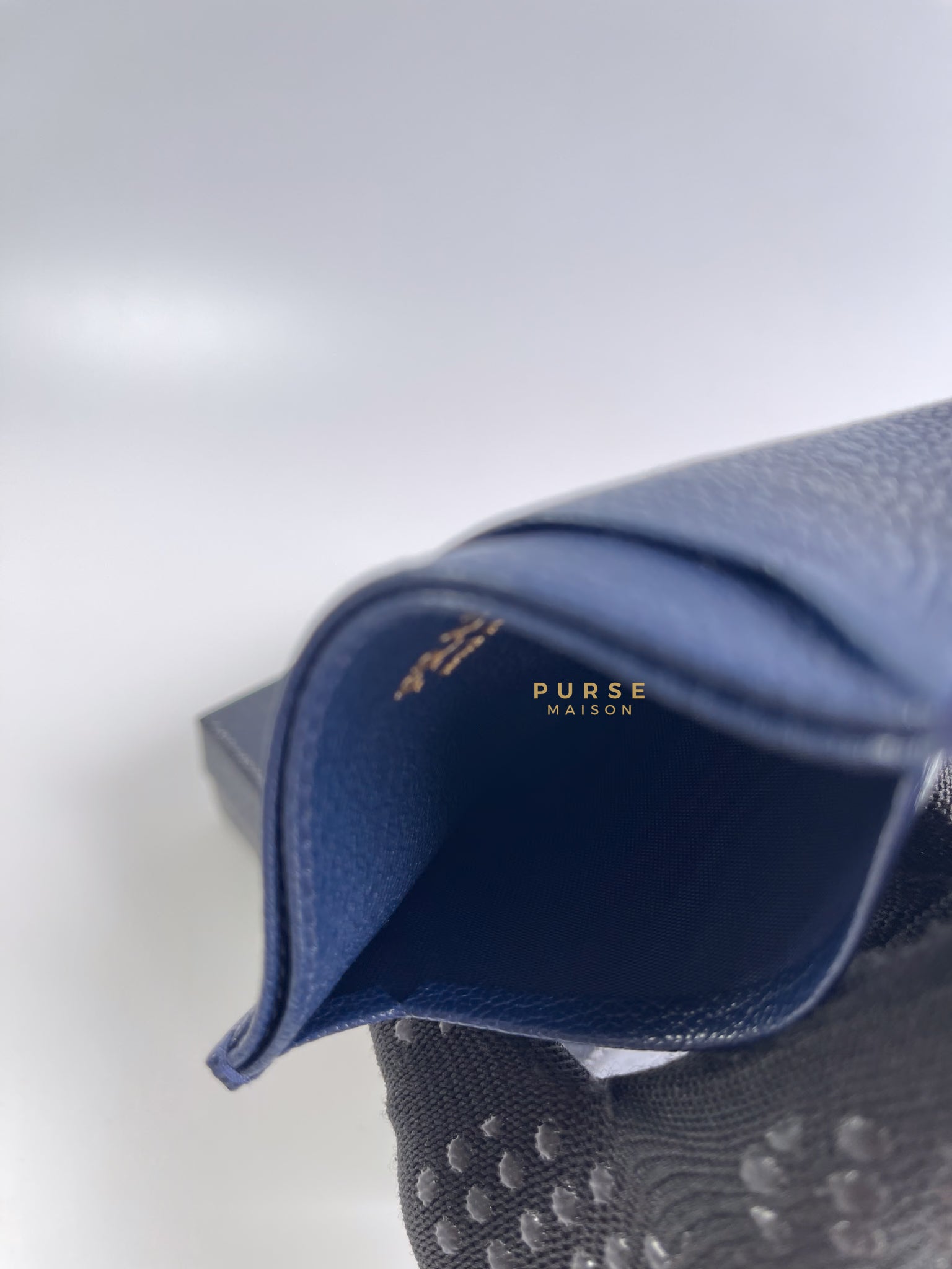 1MC208 Portacarte Card Holder (Navy Blue) | Purse Maison Luxury Bags Shop