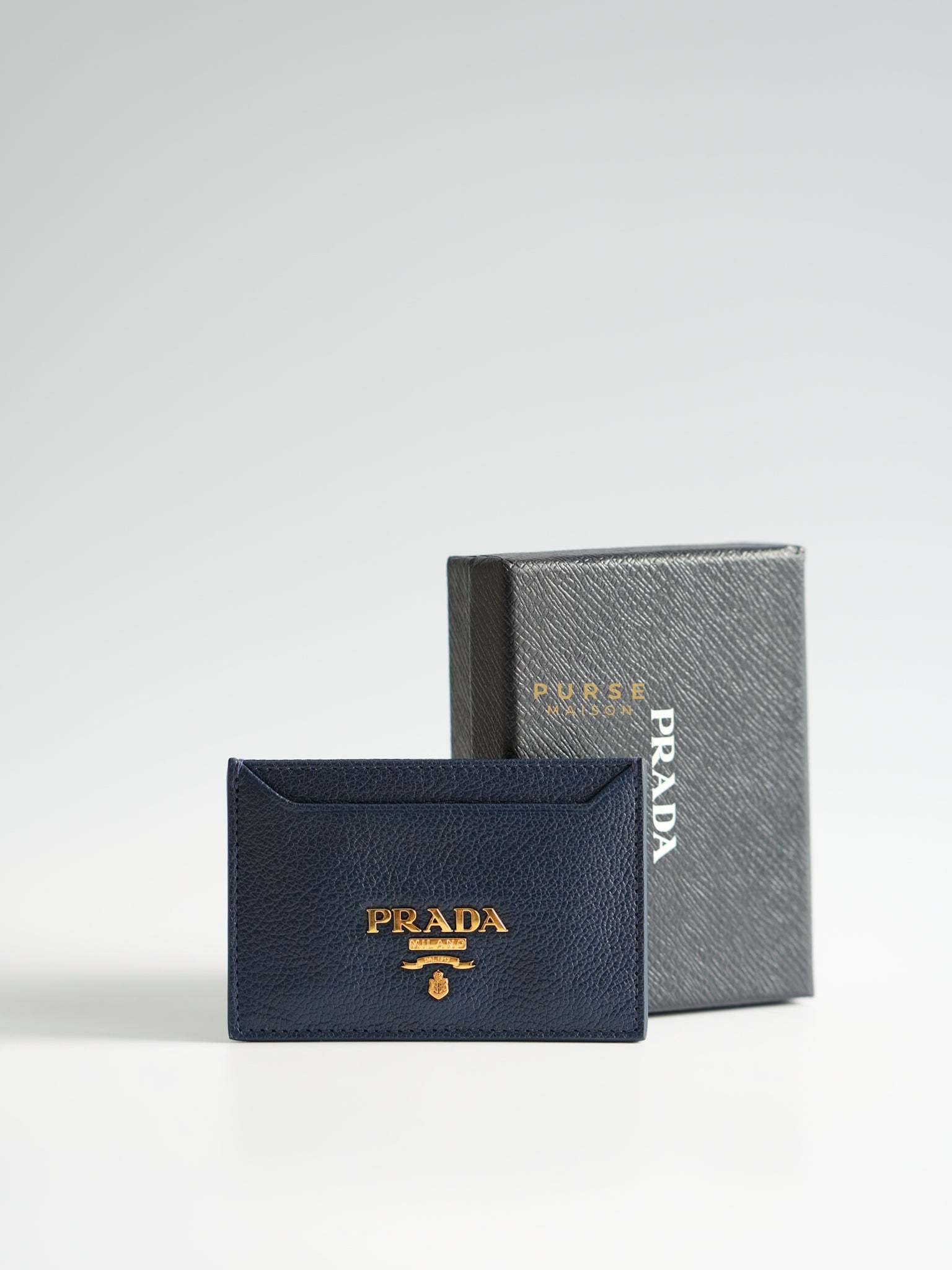 1MC208 Portacarte Card Holder (Navy Blue) | Purse Maison Luxury Bags Shop