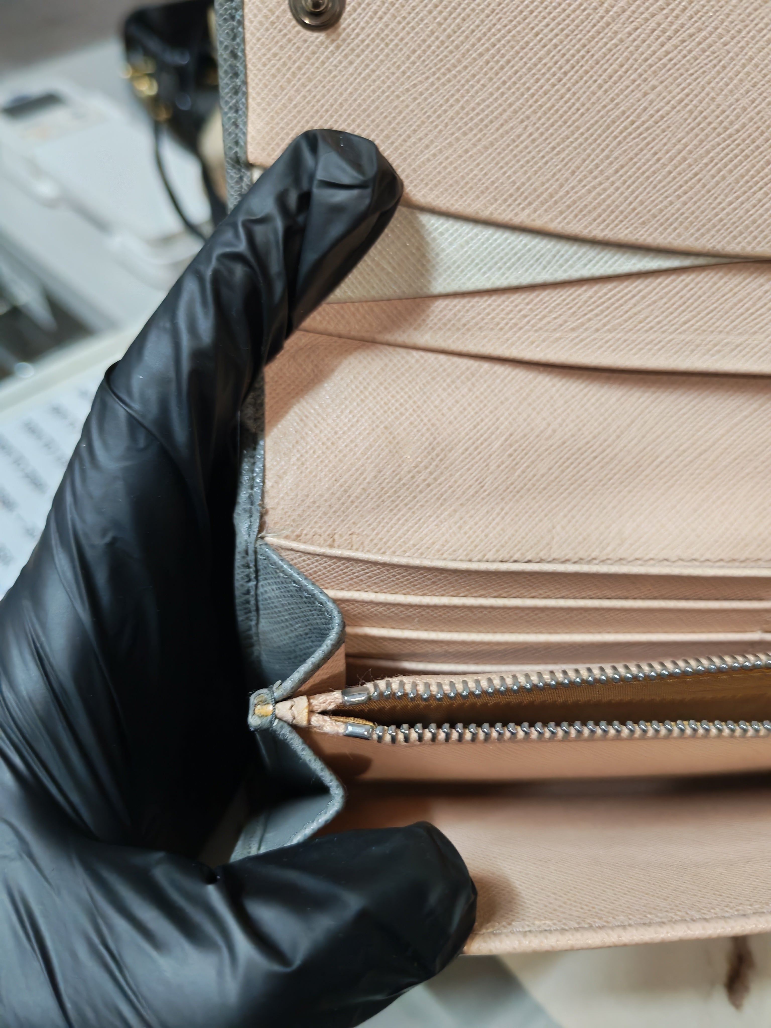 1MH132 Saffiano Leather Flap Long Wallet in Gray | Purse Maison Luxury Bags Shop