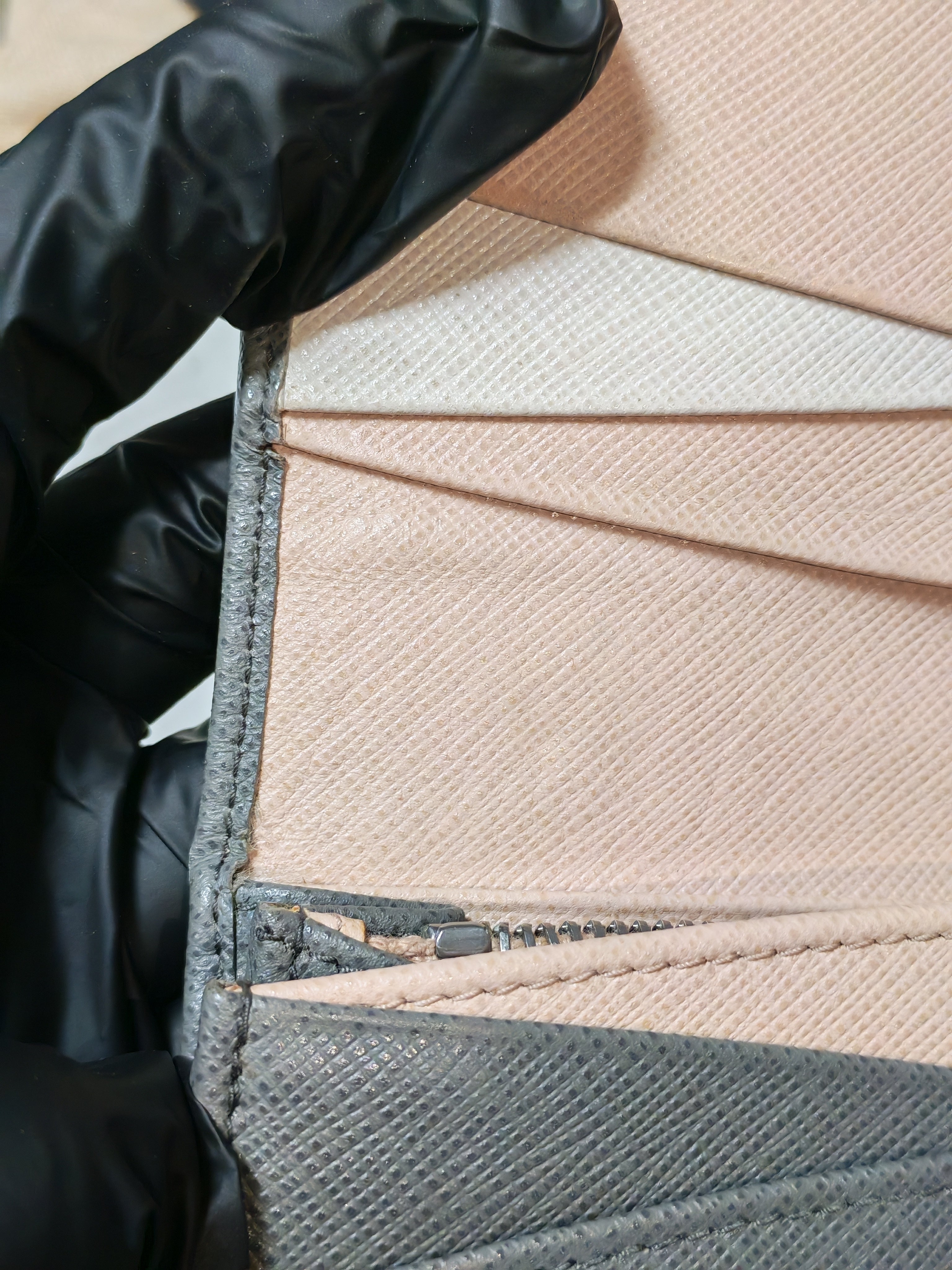 1MH132 Saffiano Leather Flap Long Wallet in Gray | Purse Maison Luxury Bags Shop