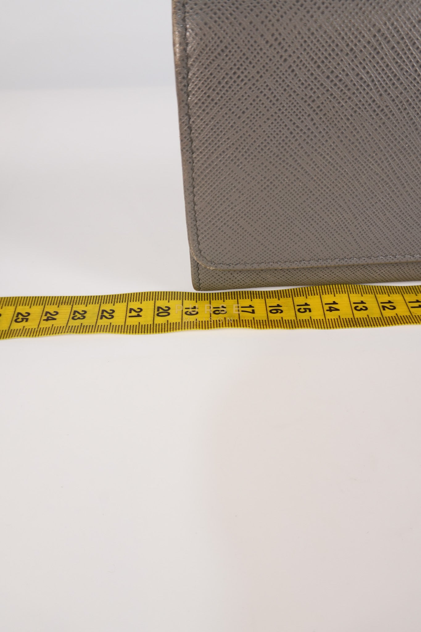 1MH132 Saffiano Leather Flap Long Wallet in Gray | Purse Maison Luxury Bags Shop