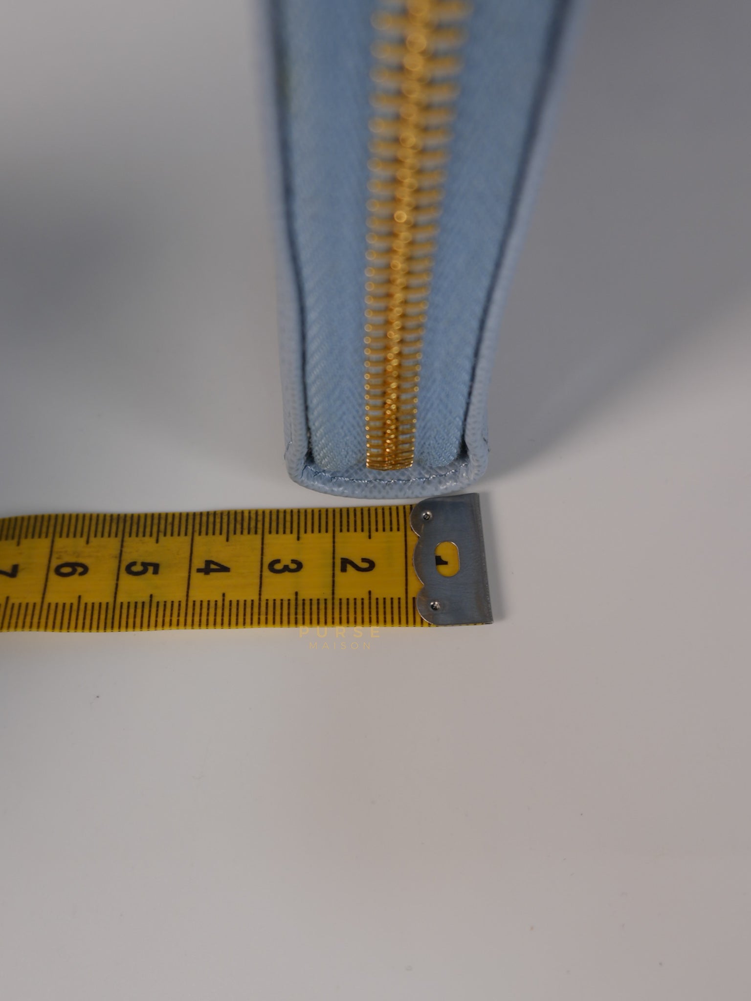 1ML506 Light Blue Saffiano Leather Long Zip Wallet | Purse Maison Luxury Bags Shop