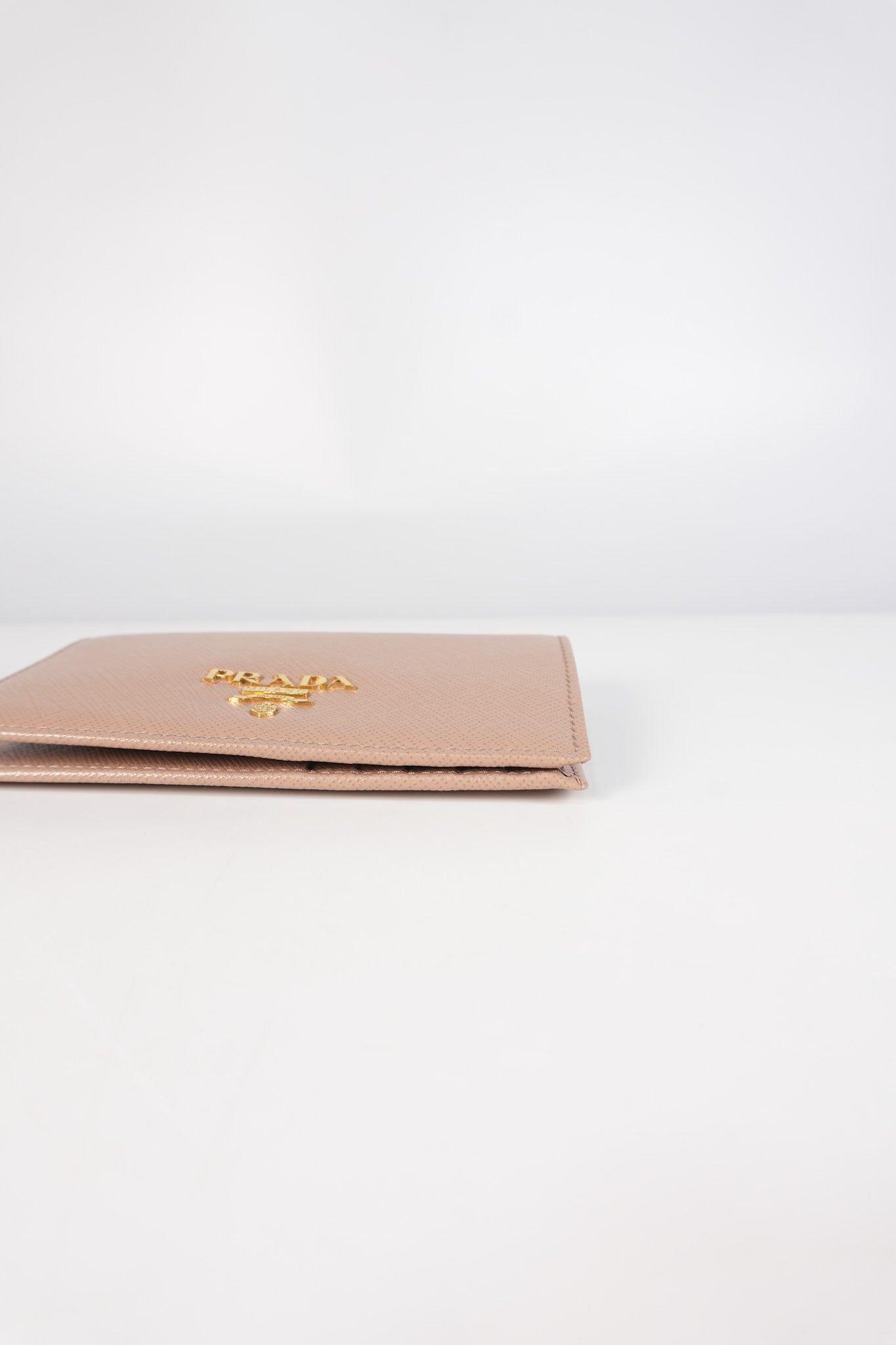 1MV020 Card Holder in Cipria/Beige Saffiano Leather | Purse Maison Luxury Bags Shop