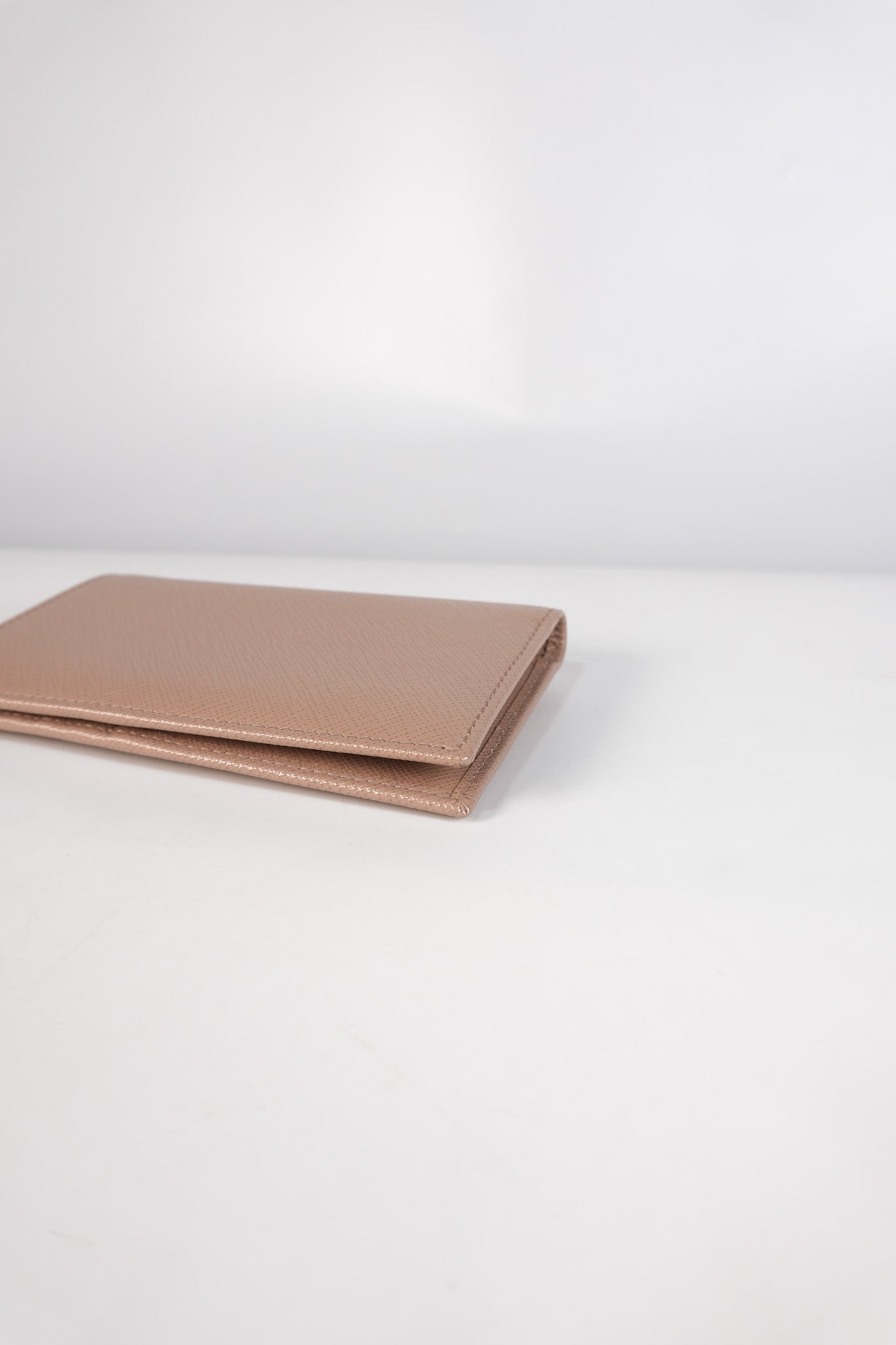 1MV020 Card Holder in Cipria/Beige Saffiano Leather | Purse Maison Luxury Bags Shop