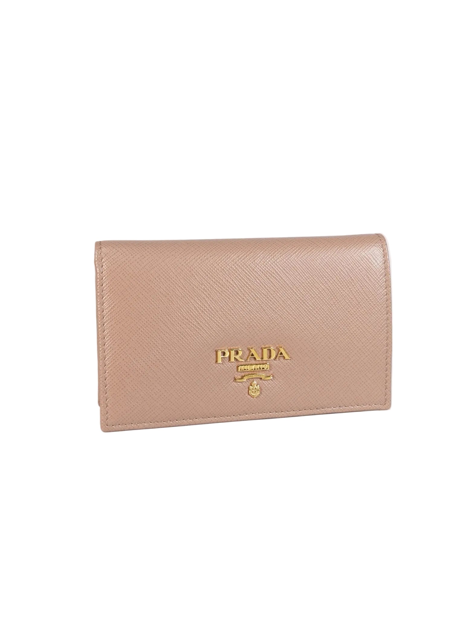 1MV020 Card Holder in Cipria/Beige Saffiano Leather | Purse Maison Luxury Bags Shop