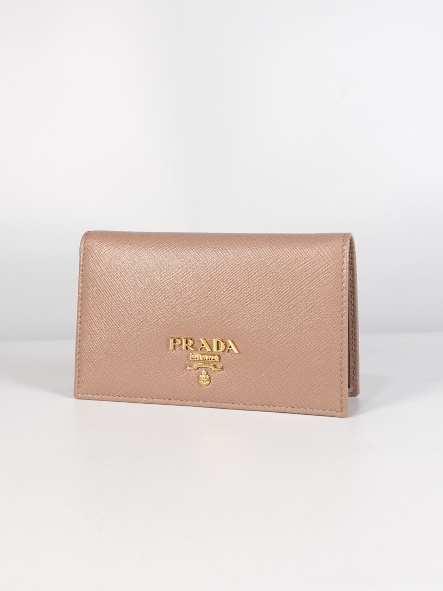 1MV020 Card Holder in Cipria/Beige Saffiano Leather | Purse Maison Luxury Bags Shop