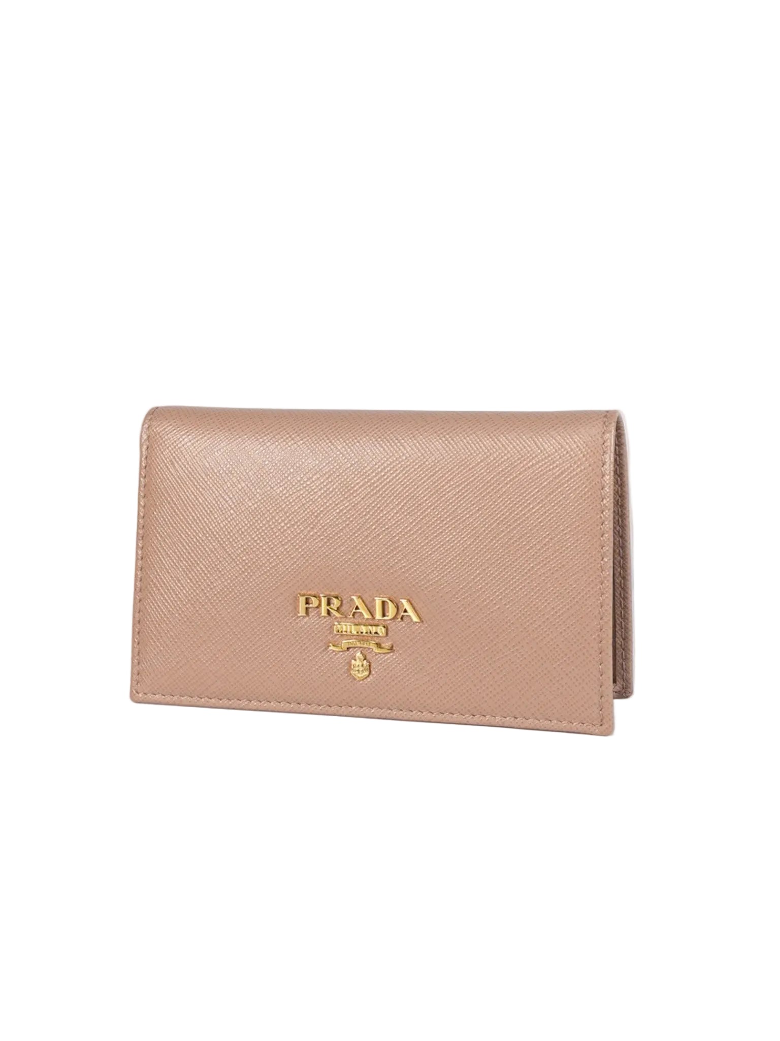 1MV020 Card Holder in Cipria/Beige Saffiano Leather | Purse Maison Luxury Bags Shop