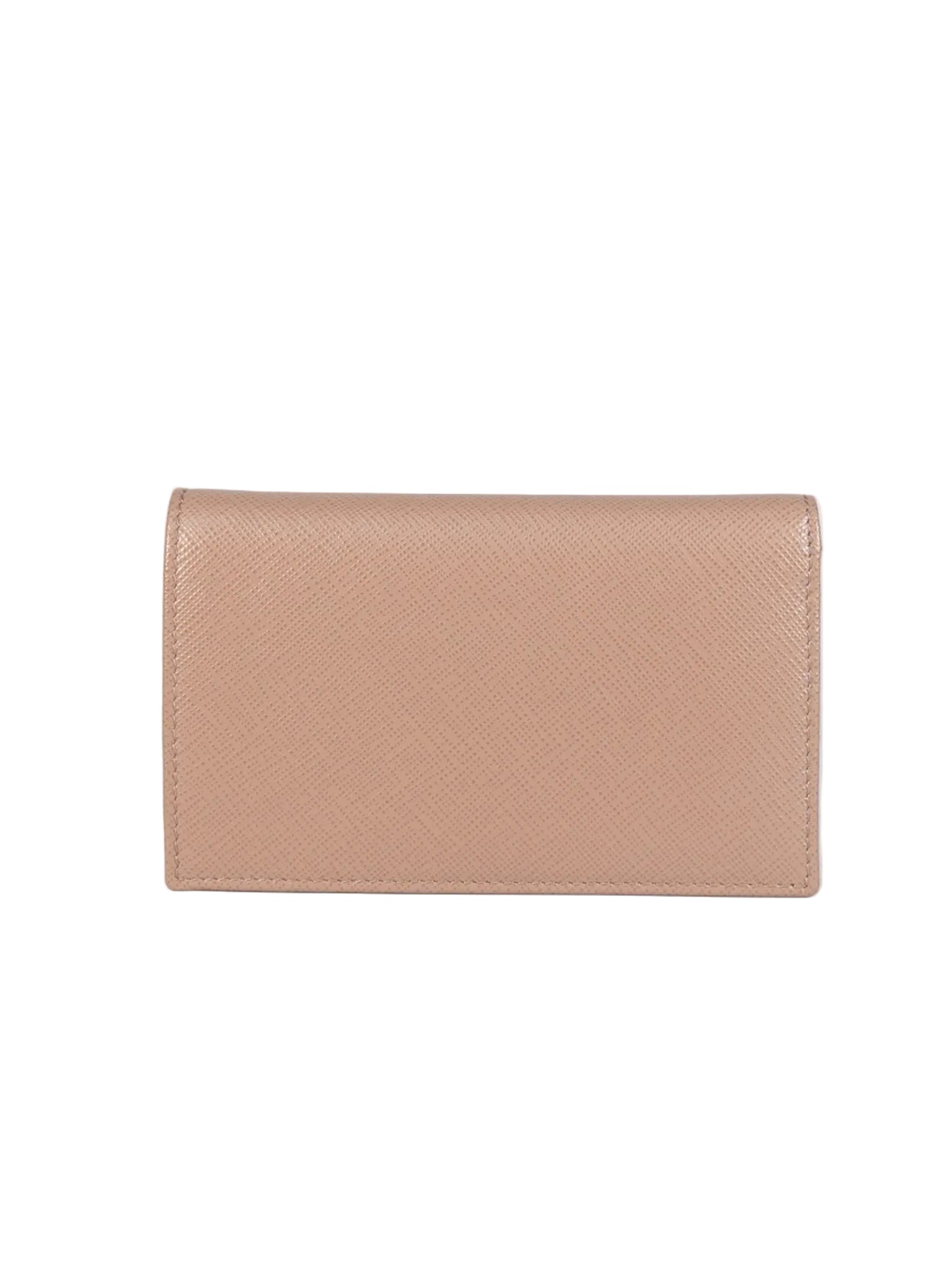1MV020 Card Holder in Cipria/Beige Saffiano Leather | Purse Maison Luxury Bags Shop