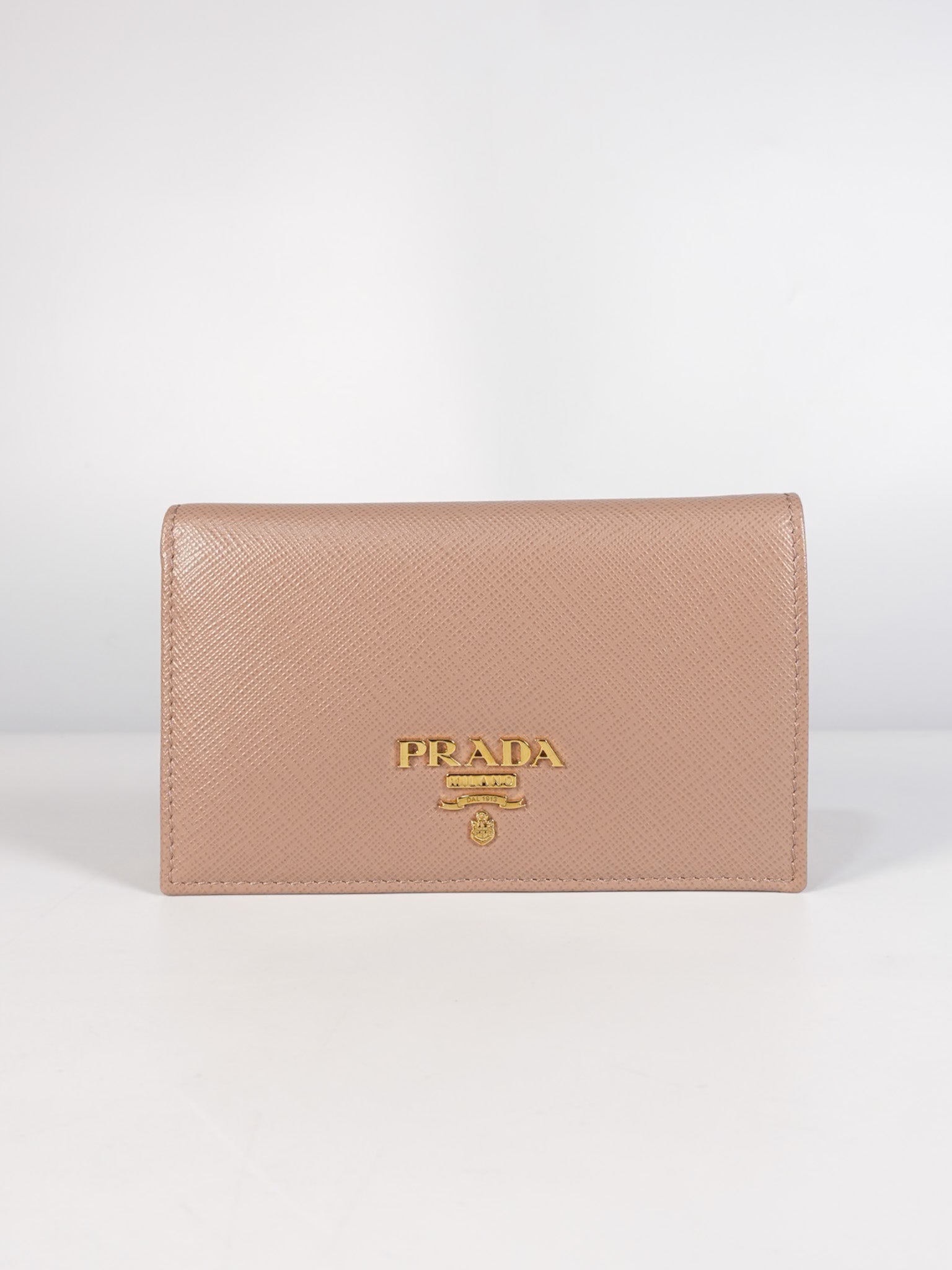 1MV020 Card Holder in Cipria/Beige Saffiano Leather | Purse Maison Luxury Bags Shop