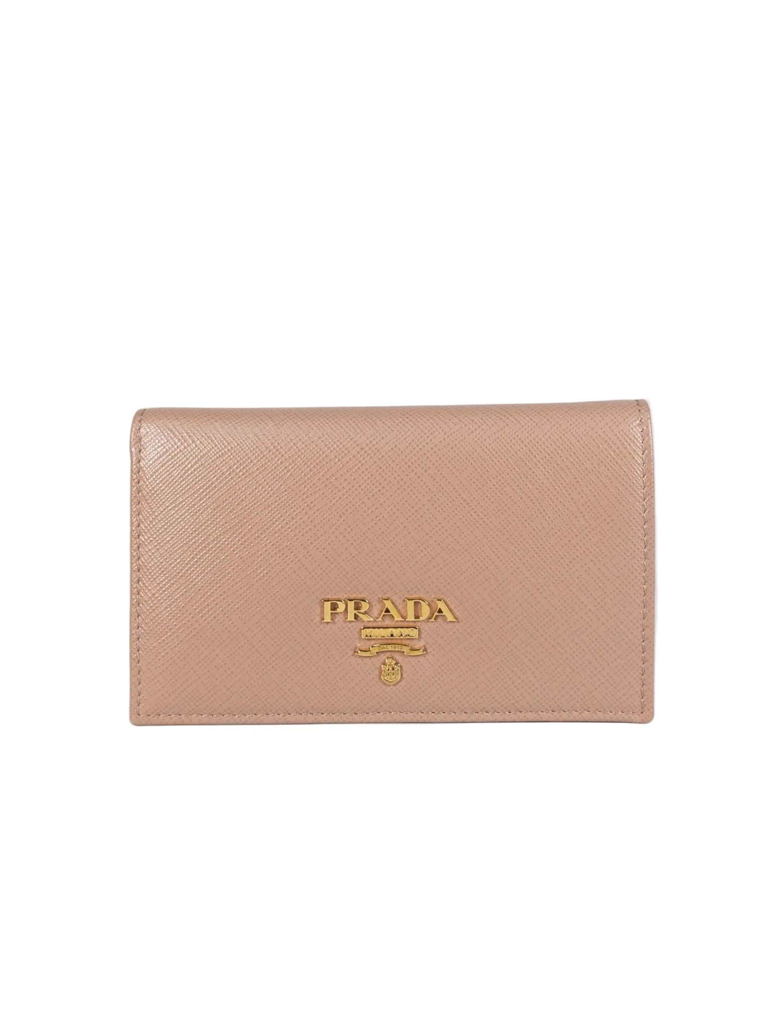1MV020 Card Holder in Cipria/Beige Saffiano Leather | Purse Maison Luxury Bags Shop