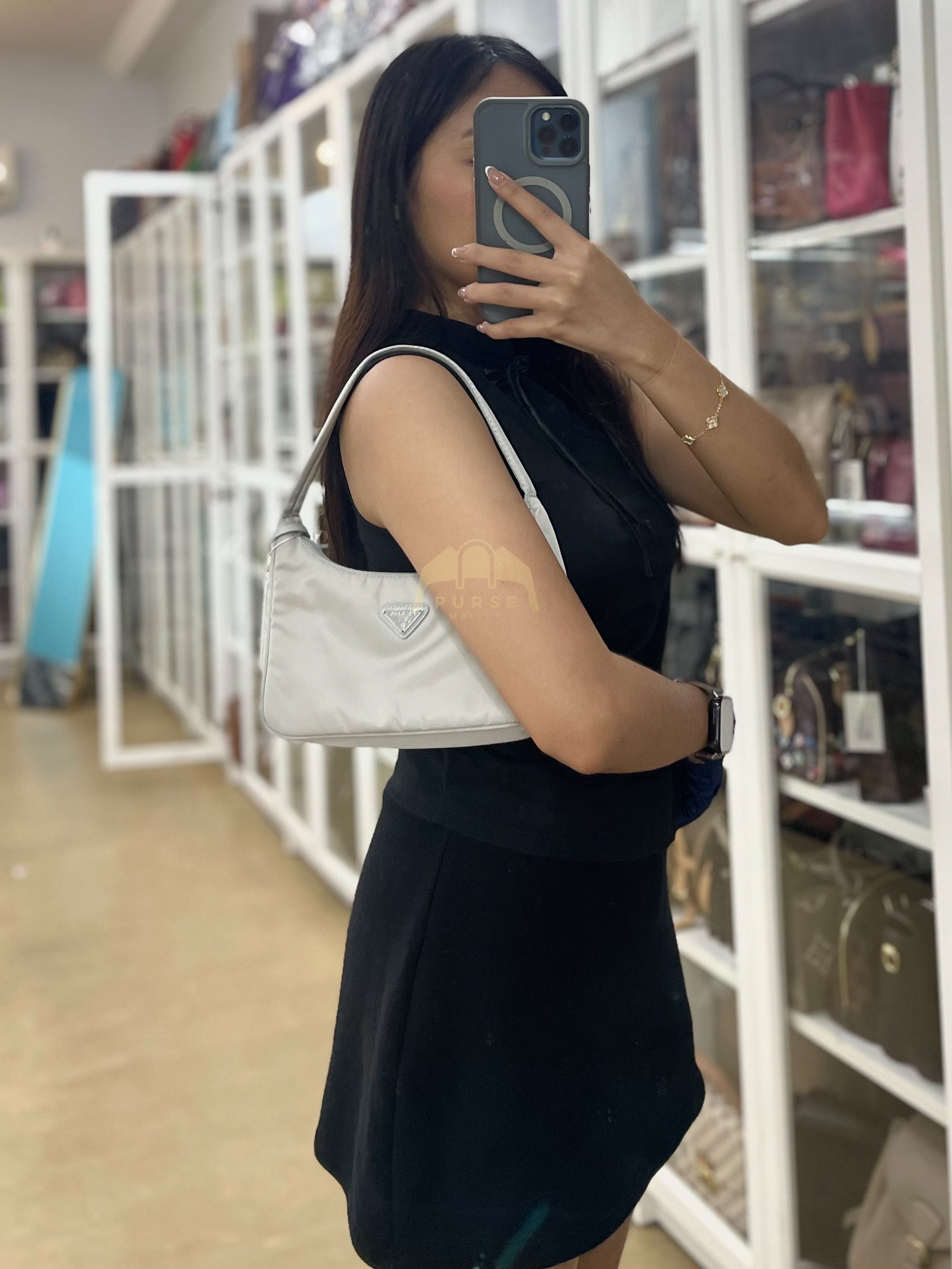 1NE515 Re-edition 2000 in Fiordaliso Tessuto Nylon | Purse Maison Luxury Bags Shop