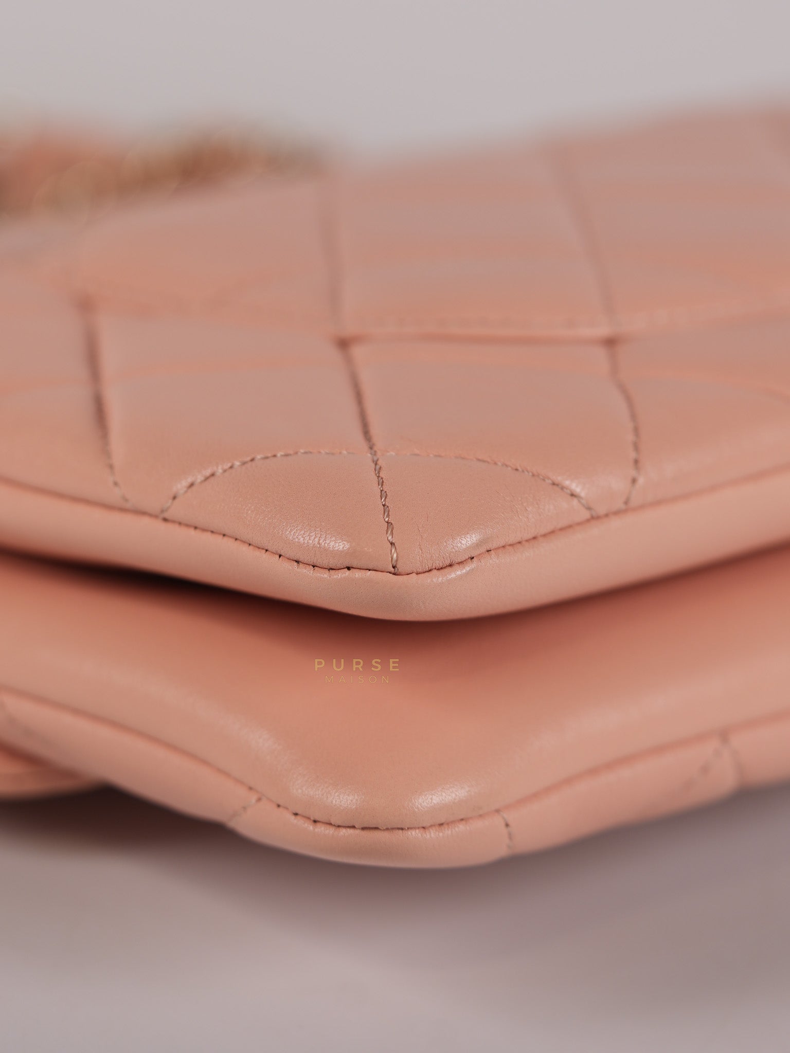 20P Trendy CC in Light Pink Quilted Calfskin Leather and Light Gold Hardware Series 29 | Purse Maison Luxury Bags Shop
