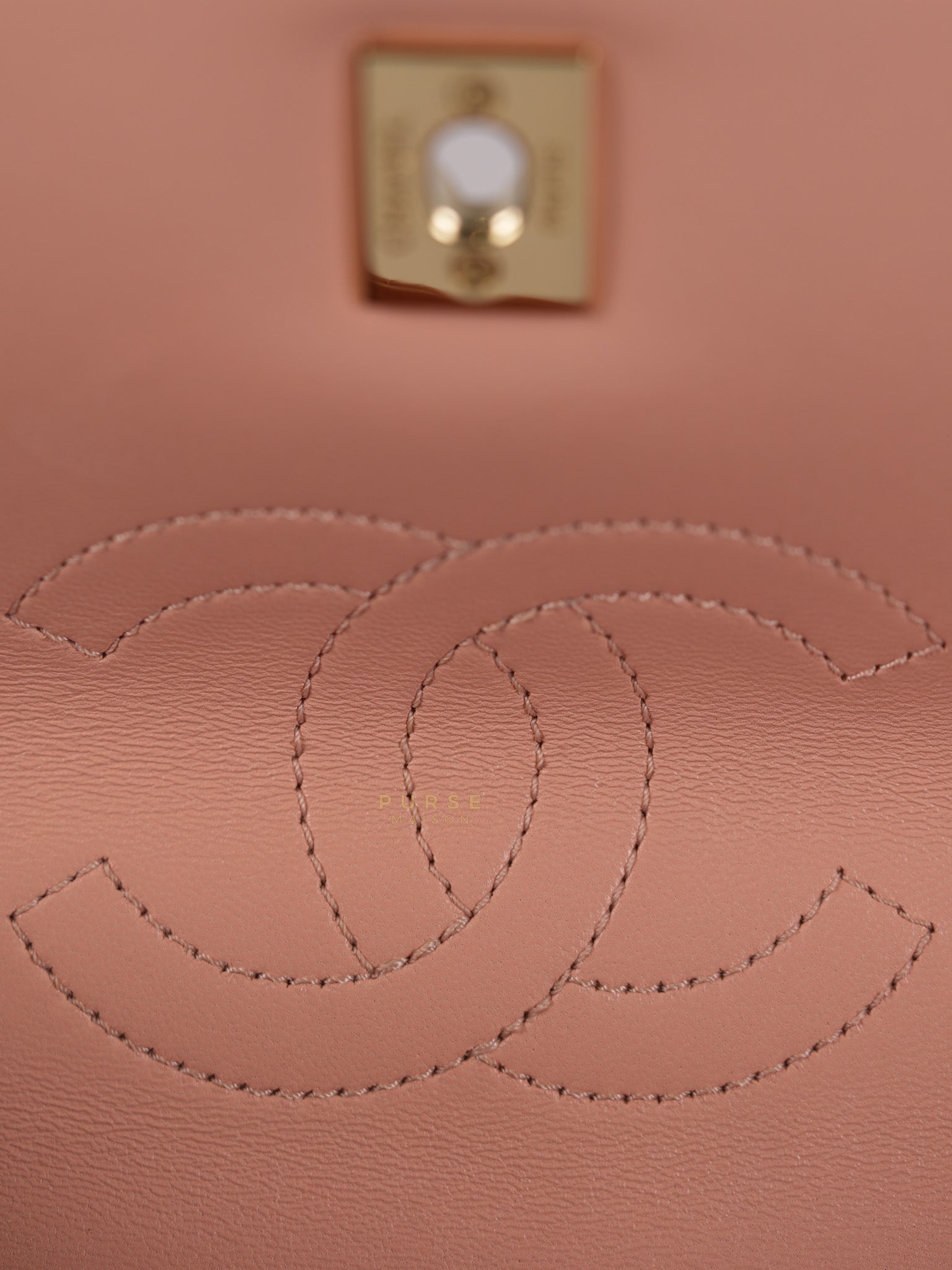 20P Trendy CC in Light Pink Quilted Calfskin Leather and Light Gold Hardware Series 29 | Purse Maison Luxury Bags Shop