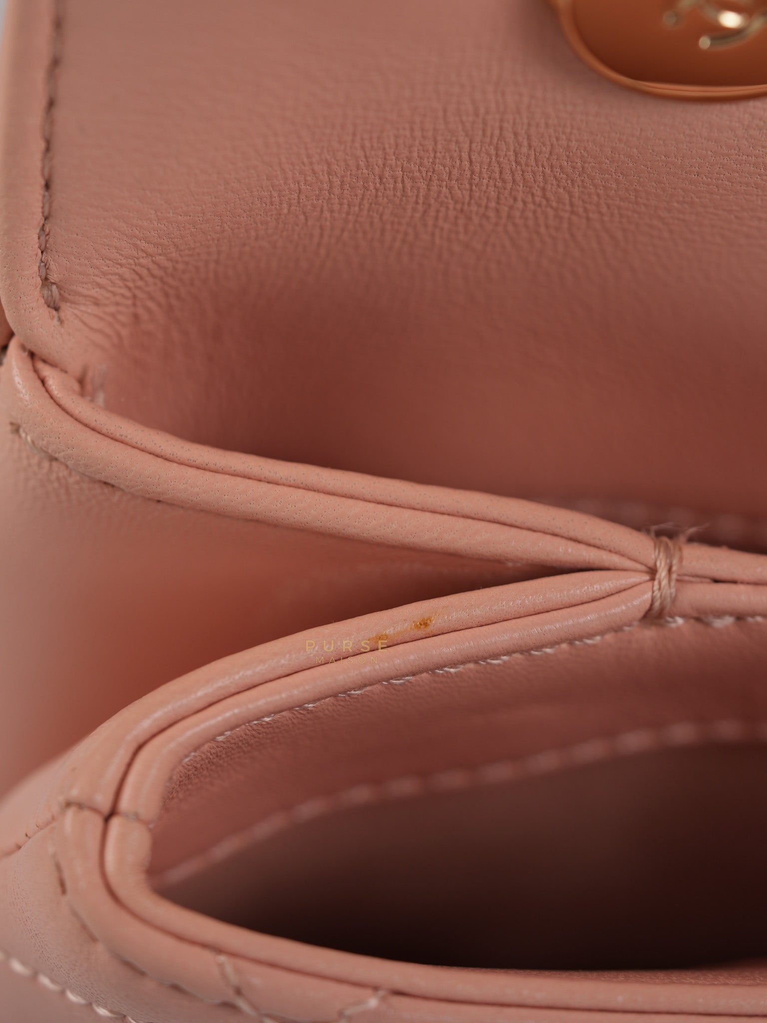 20P Trendy CC in Light Pink Quilted Calfskin Leather and Light Gold Hardware Series 29 | Purse Maison Luxury Bags Shop