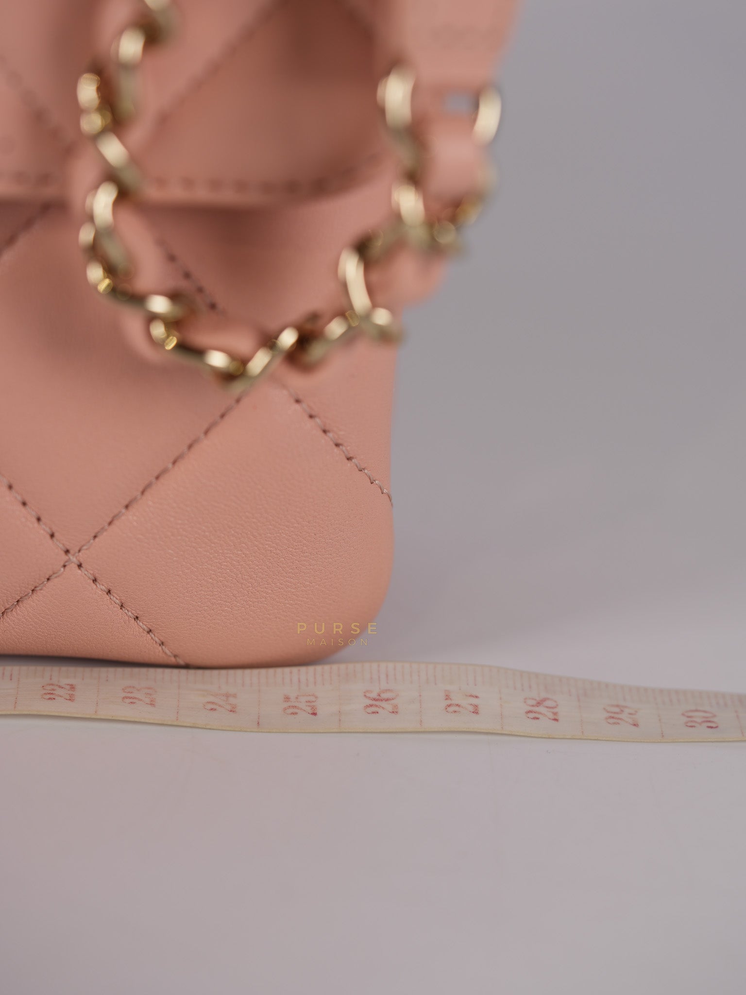 20P Trendy CC in Light Pink Quilted Calfskin Leather and Light Gold Hardware Series 29 | Purse Maison Luxury Bags Shop