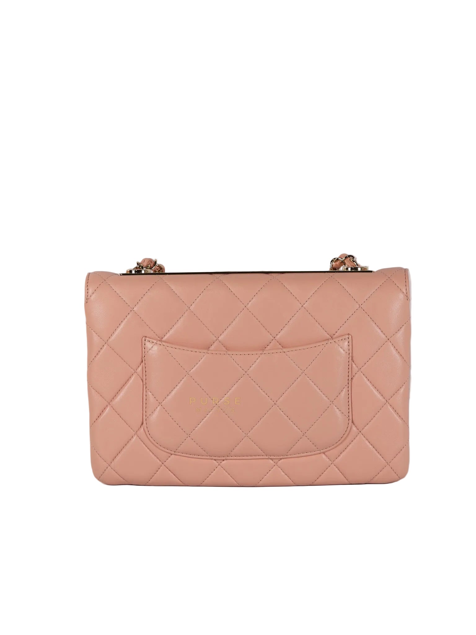 20P Trendy CC in Light Pink Quilted Calfskin Leather and Light Gold Hardware Series 29 | Purse Maison Luxury Bags Shop