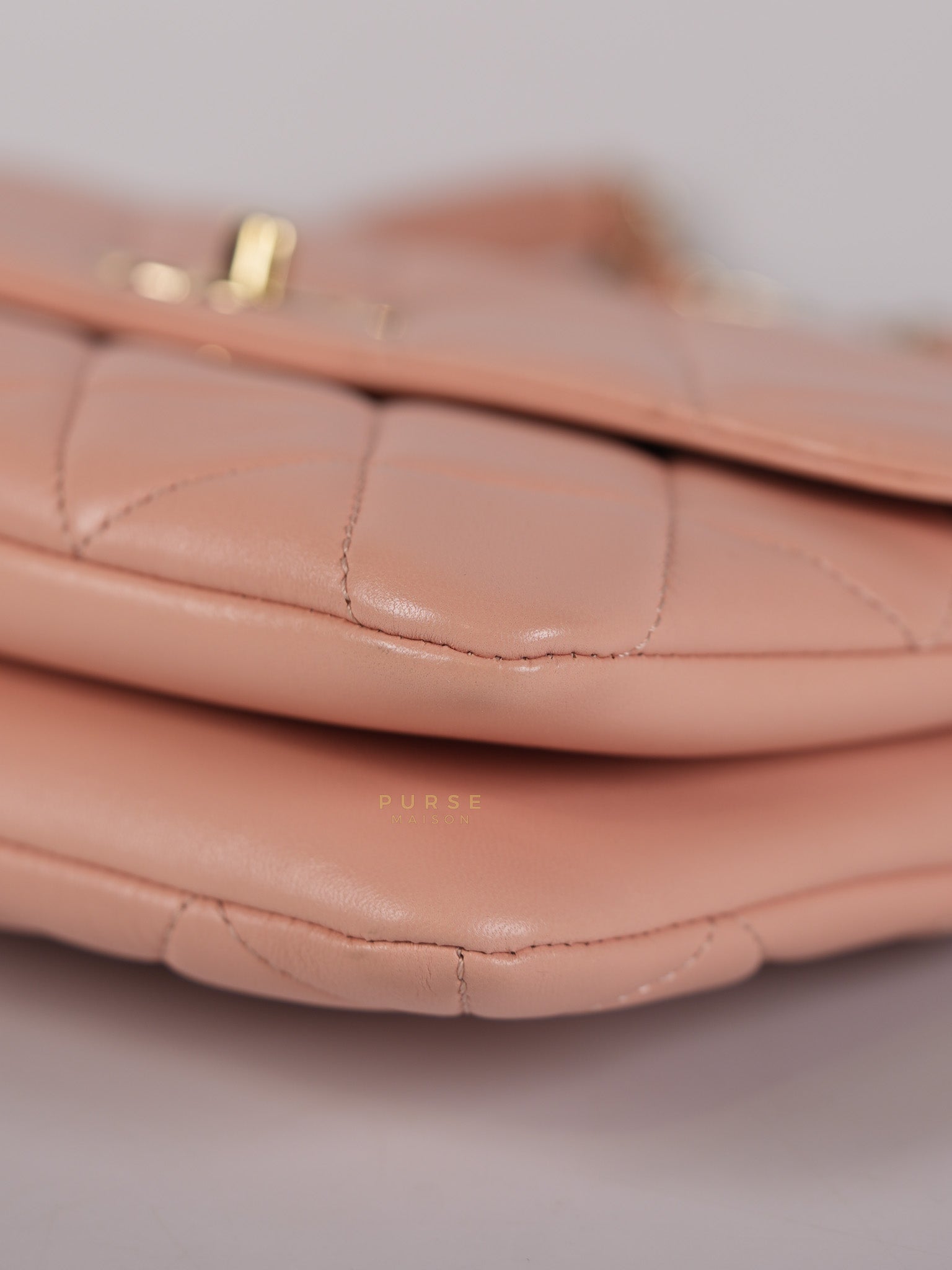 20P Trendy CC in Light Pink Quilted Calfskin Leather and Light Gold Hardware Series 29 | Purse Maison Luxury Bags Shop