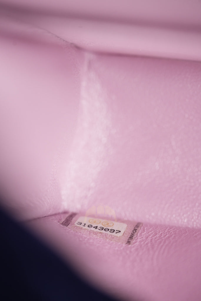 21S Classic Medium Double Flap in Rose Clair Iridescent Lambskin Leather and Light Gold Hardware Series 31 | Purse Maison Luxury Bags Shop