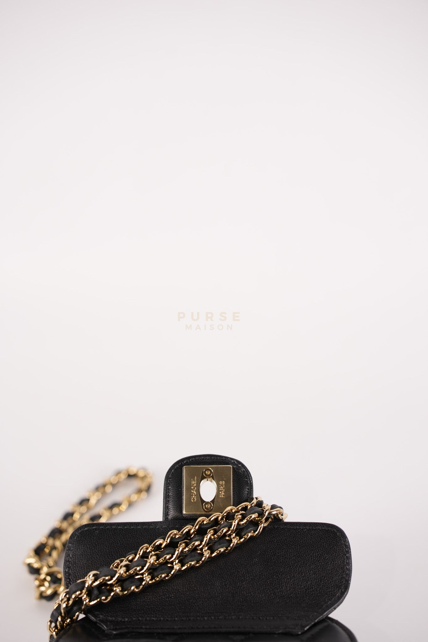 22S Heart Bag Black in Lambskin Leather and Light Gold Hardware Series 32 | Purse Maison Luxury Bags Shop