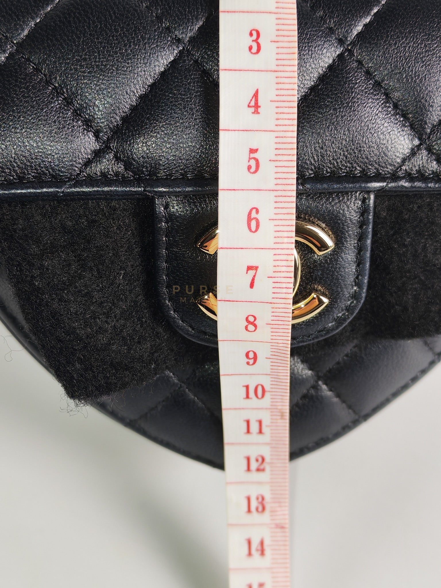 22S Heart Bag Black in Lambskin Leather and Light Gold Hardware Series 32 | Purse Maison Luxury Bags Shop