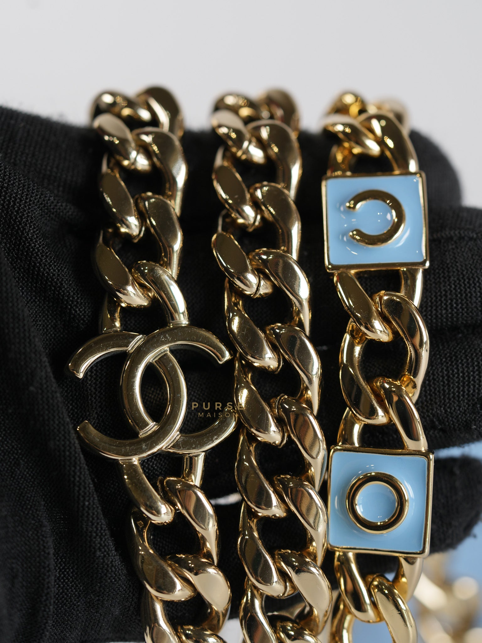 22S Nano Vanity Case in Light Blue Lambskin Leather and Light Gold Hardware Series 32 | Purse Maison Luxury Bags Shop