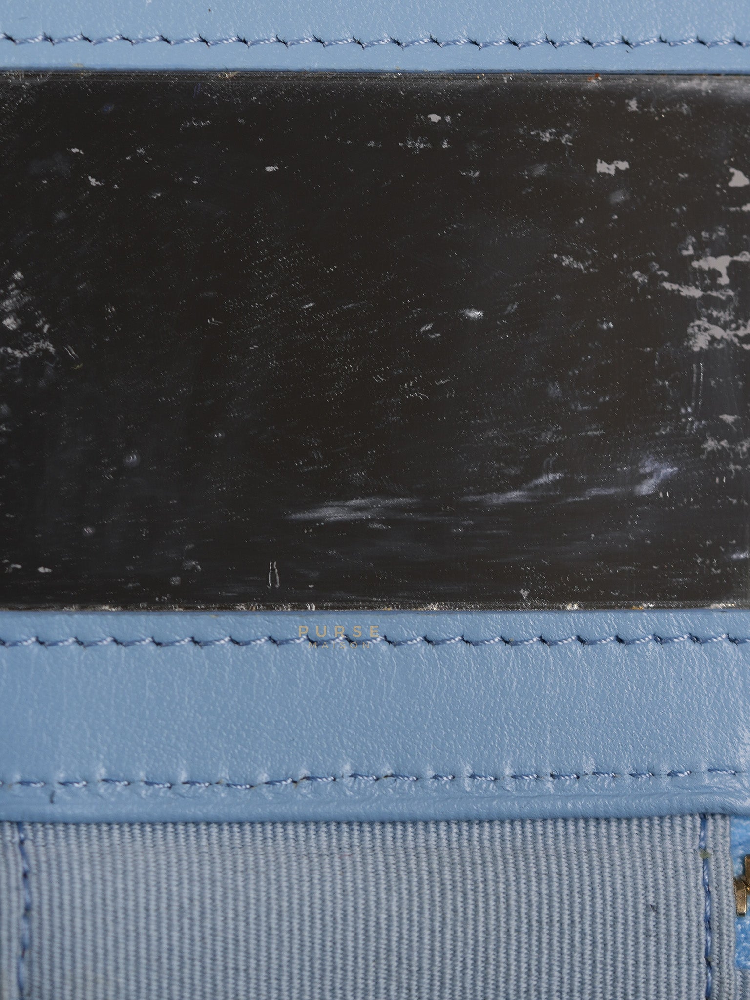 22S Nano Vanity Case in Light Blue Lambskin Leather and Light Gold Hardware Series 32 | Purse Maison Luxury Bags Shop