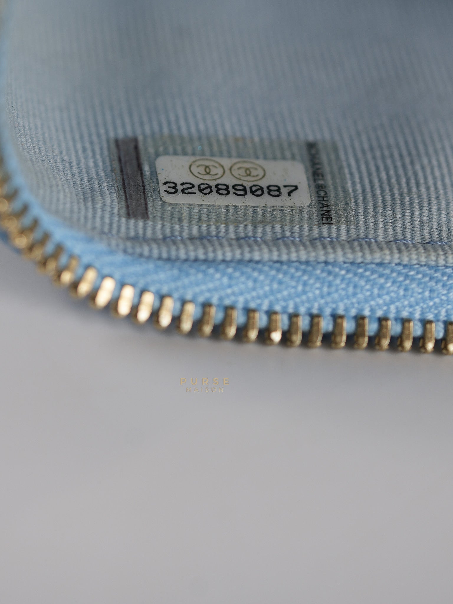 22S Nano Vanity Case in Light Blue Lambskin Leather and Light Gold Hardware Series 32 | Purse Maison Luxury Bags Shop