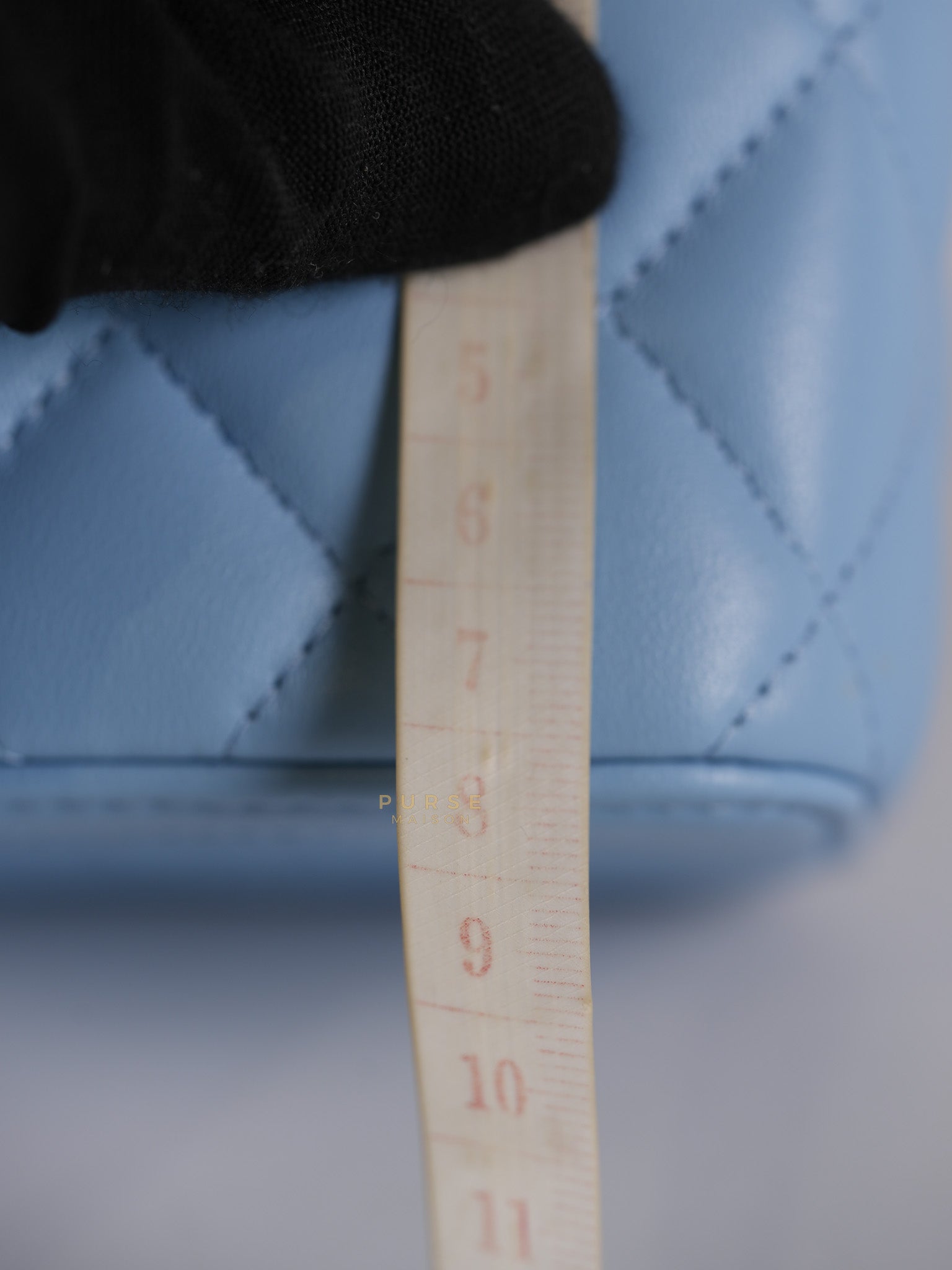 22S Nano Vanity Case in Light Blue Lambskin Leather and Light Gold Hardware Series 32 | Purse Maison Luxury Bags Shop