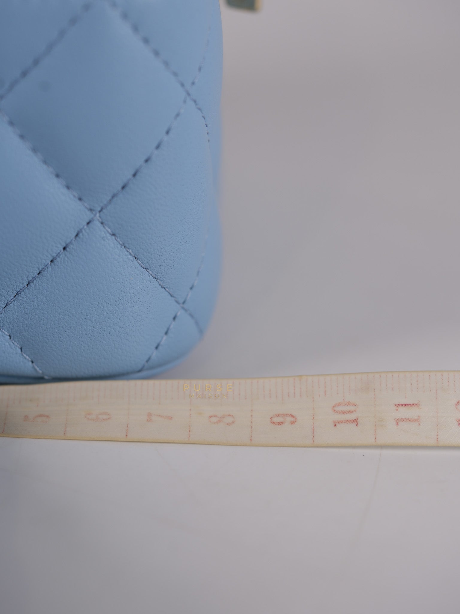 22S Nano Vanity Case in Light Blue Lambskin Leather and Light Gold Hardware Series 32 | Purse Maison Luxury Bags Shop