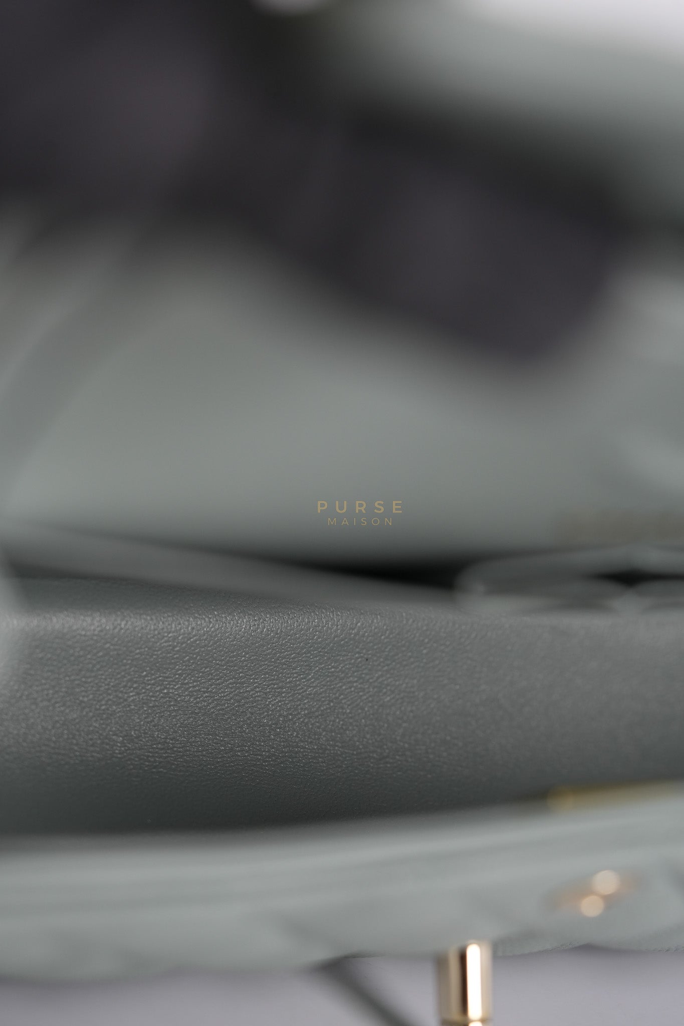 23C Classic Double Flap Small in Grey Quilted Caviar Leather and Light Gold Hardware (Microchip) | Purse Maison Luxury Bags Shop