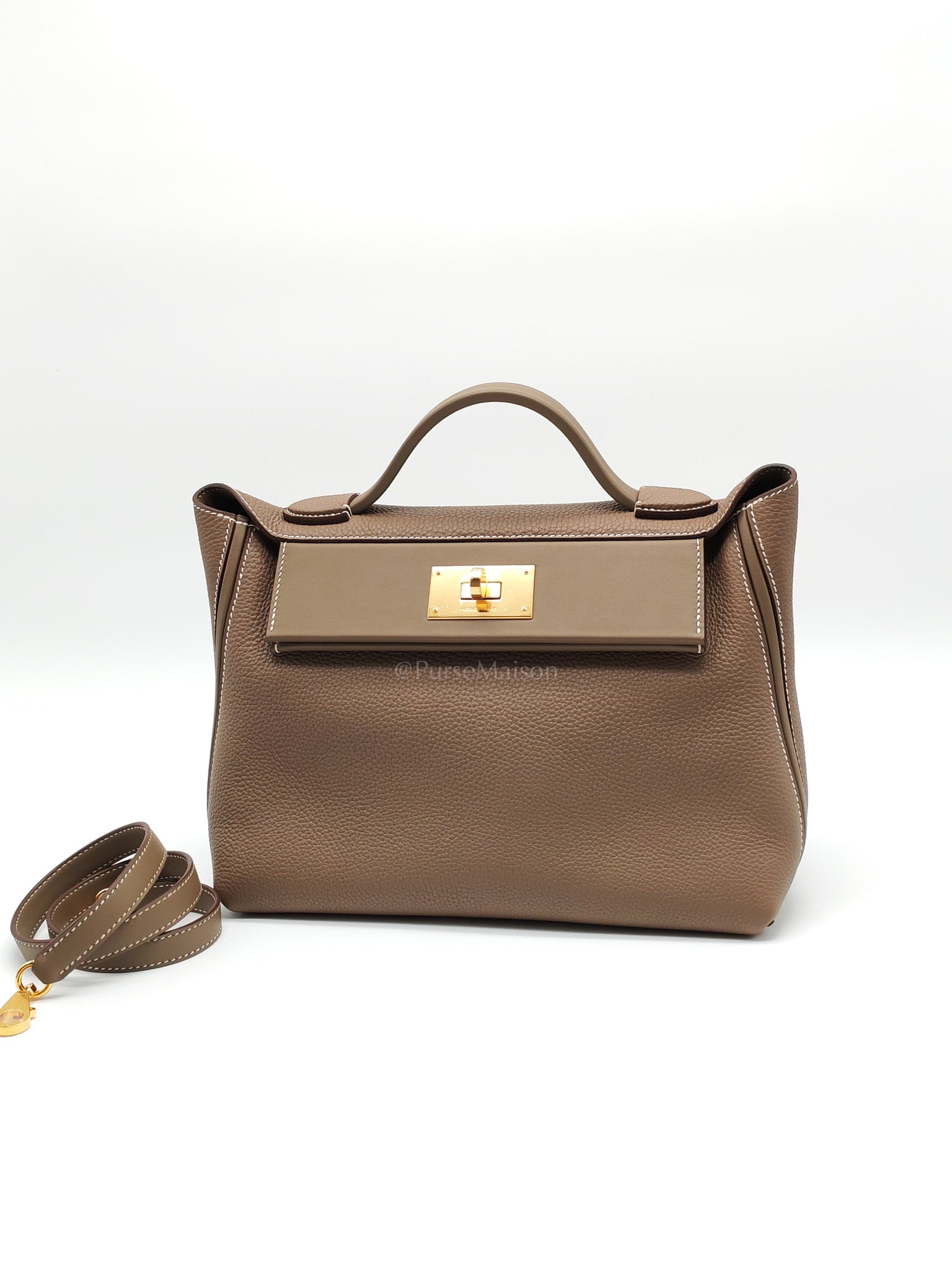 24/24 29 in Etoupe Togo and Swift Leather Gold hardware Stamp B(2023) | Purse Maison Luxury Bags Shop