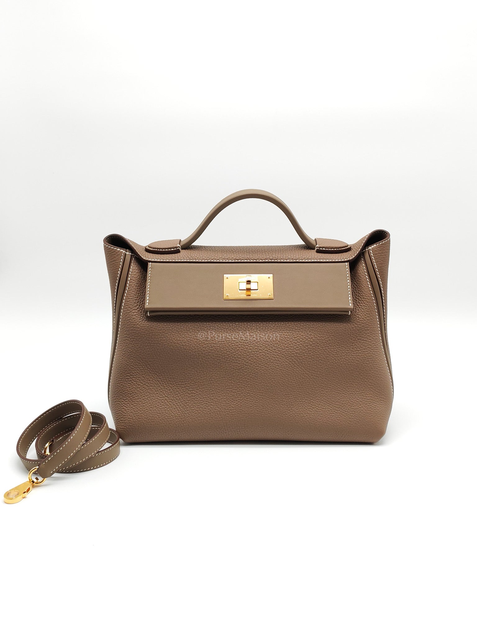 24/24 29 in Etoupe Togo and Swift Leather Gold hardware Stamp B(2023) | Purse Maison Luxury Bags Shop